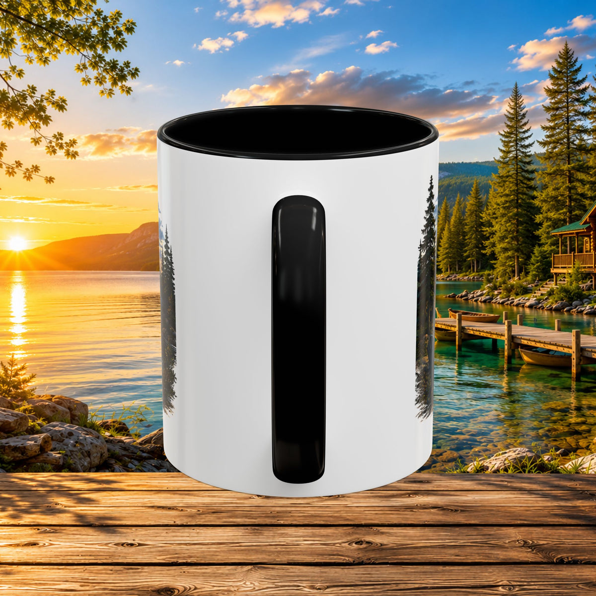 Up North Is My Happy Place Coffee Mug — Northern Michigan Scenic Accent Mug (11/15oz)
