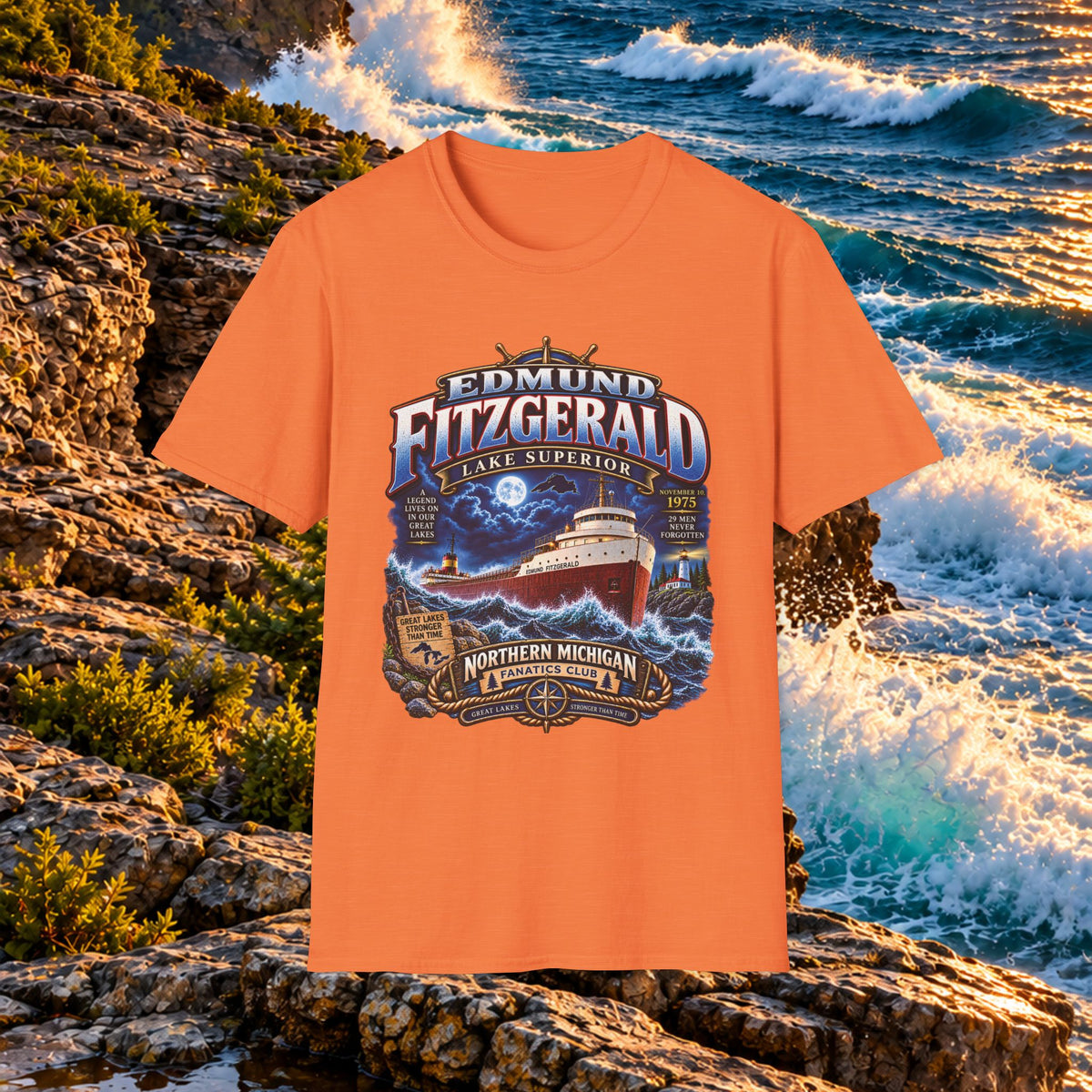 Edmund Fitzgerald Lake Superior T-Shirt — Northern Michigan Shipwreck Tribute