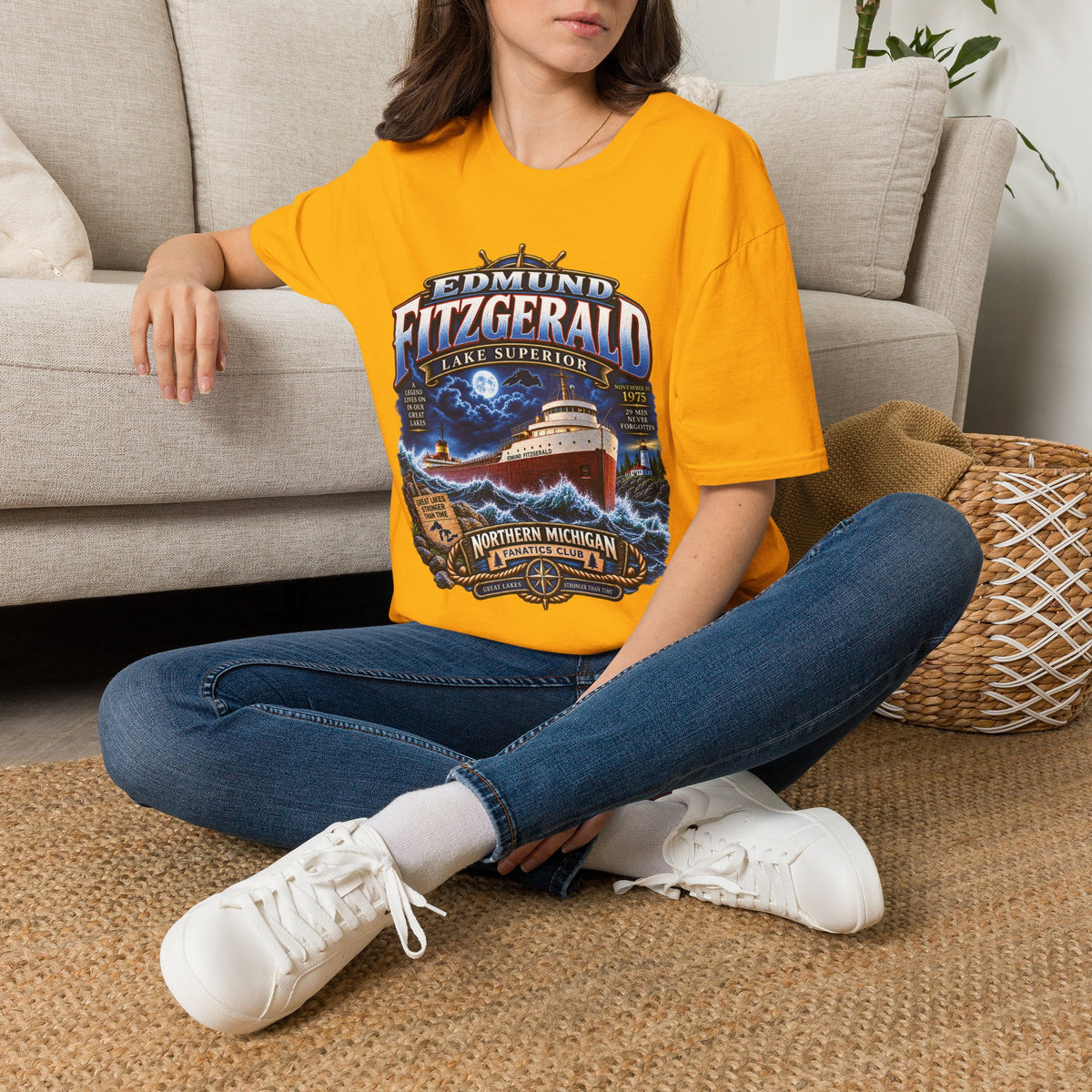 Edmund Fitzgerald Lake Superior T-Shirt — Northern Michigan Shipwreck Tribute