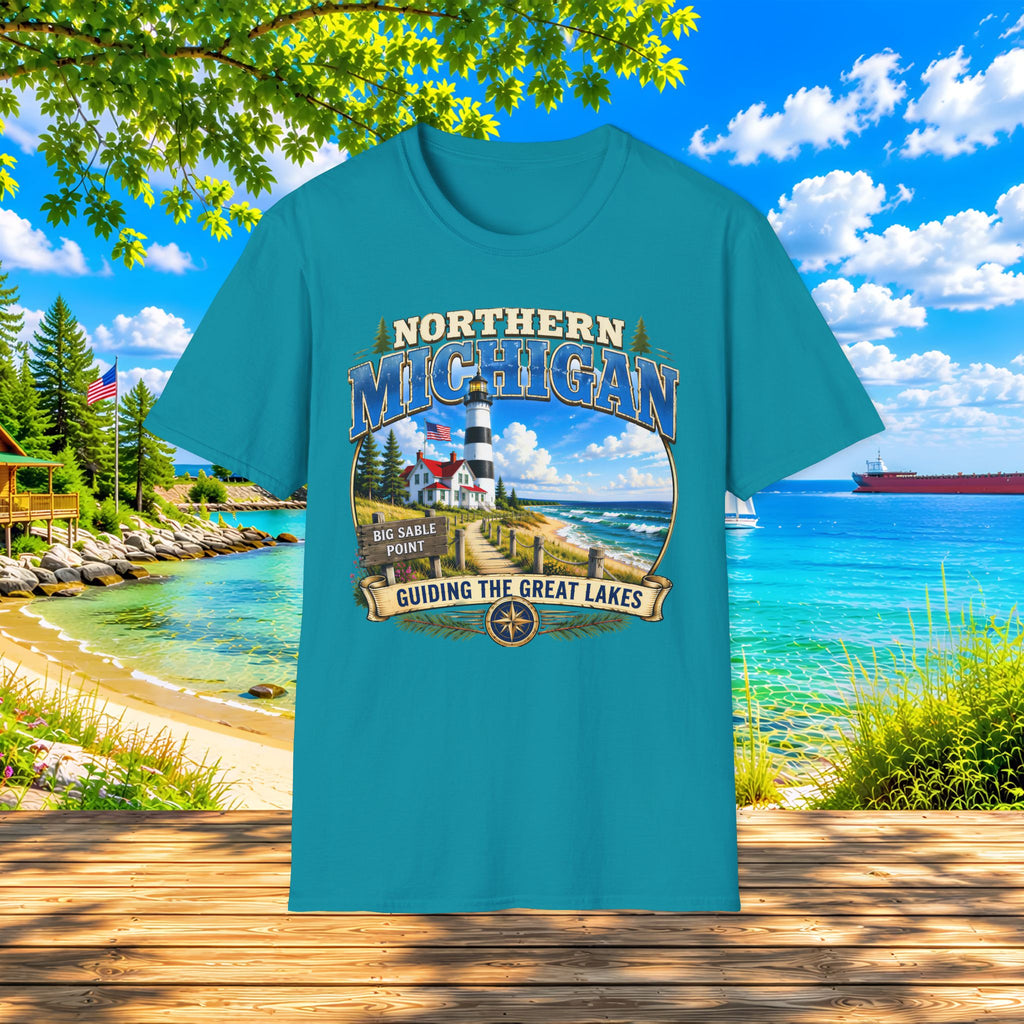 Northern Michigan Lighthouse T-Shirt — Scenic Great Lakes Travel Tee