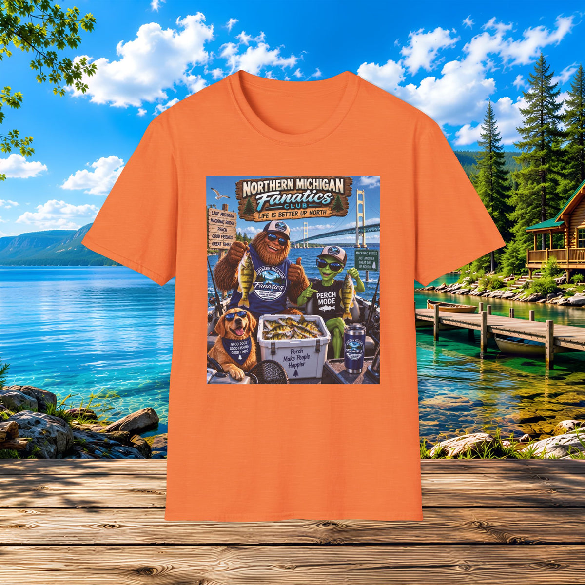 Northern Michigan Bigfoot & Alien Fishing T-Shirt — Lake Life Outdoors Tee