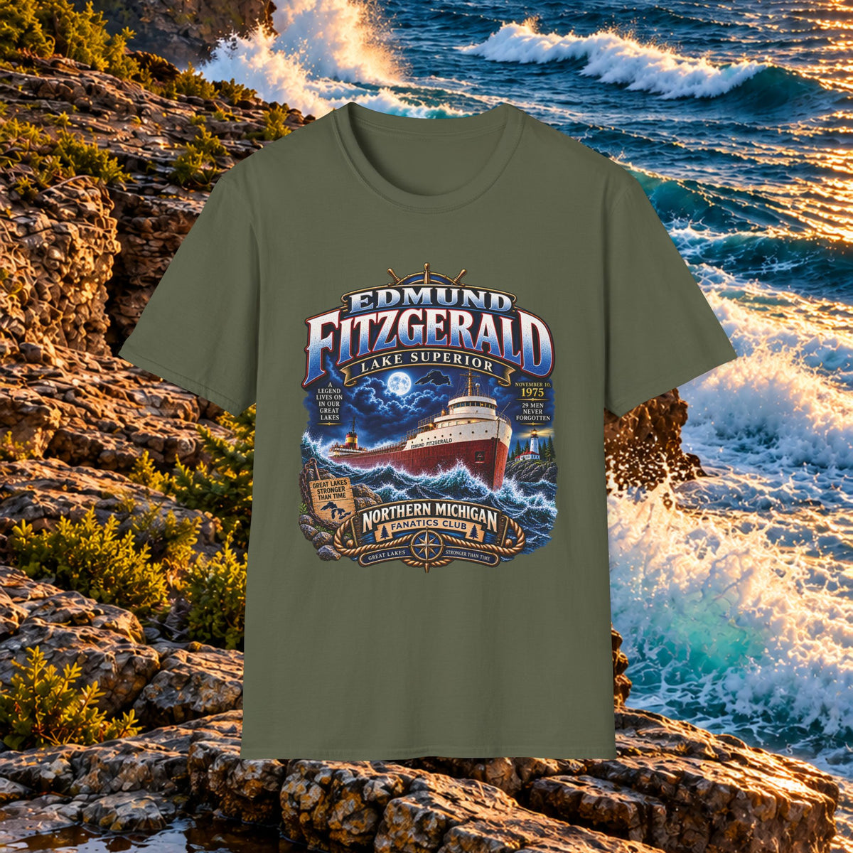 Edmund Fitzgerald Lake Superior T-Shirt — Northern Michigan Shipwreck Tribute
