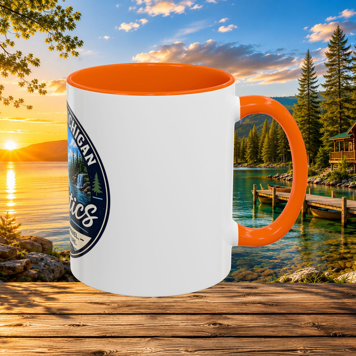 Northern Michigan Fanatics Club Coffee Mug – Scenic Lake Cabin Design (11/15oz)