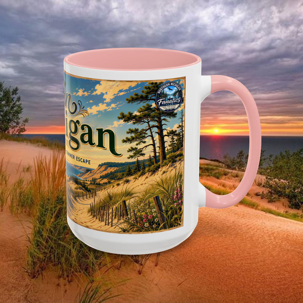 Northern Michigan Coffee Mug — Scenic Dunes Sunset Accent Mug (11/15oz)