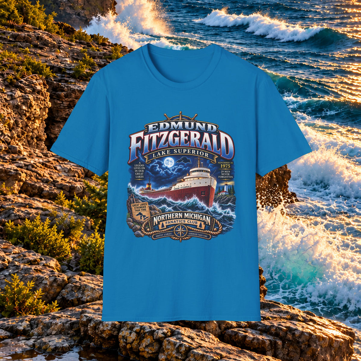 Edmund Fitzgerald Lake Superior T-Shirt — Northern Michigan Shipwreck Tribute