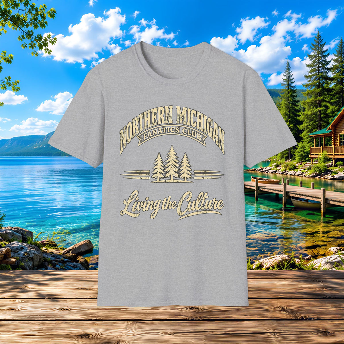 Northern Michigan Lakeside T-Shirt — Living the Culture Cabin Tee