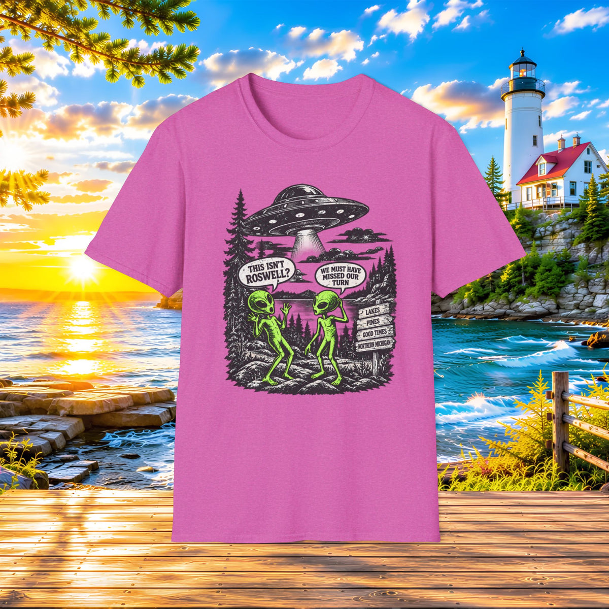 Alien Road Trip T-Shirt — "This Isn't Roswell?" Funny UFO Graphic Tee