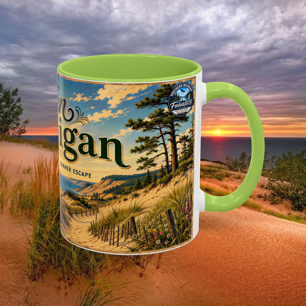 Northern Michigan Coffee Mug — Scenic Dunes Sunset Accent Mug (11/15oz)