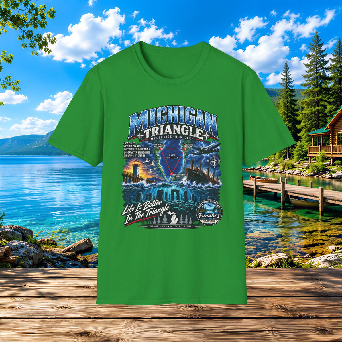 Michigan Triangle Graphic T-Shirt — Lake Life Mystery / 'Life is Better in the Triangle'