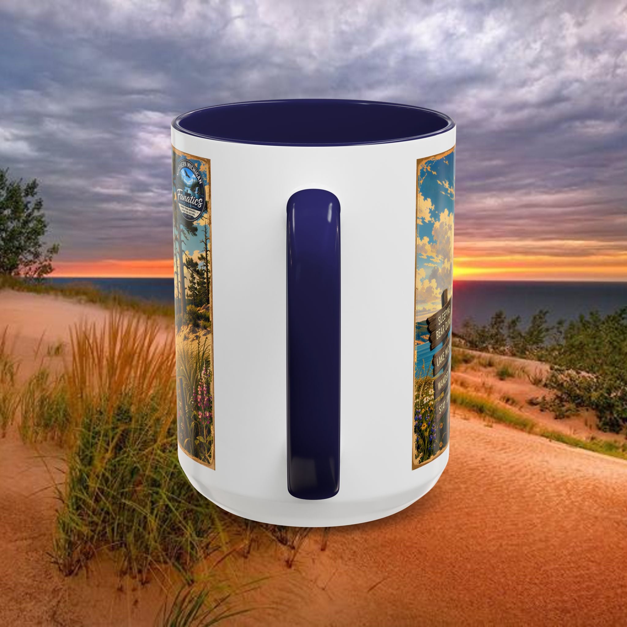 Northern Michigan Coffee Mug — Scenic Dunes Sunset Accent Mug (11/15oz)