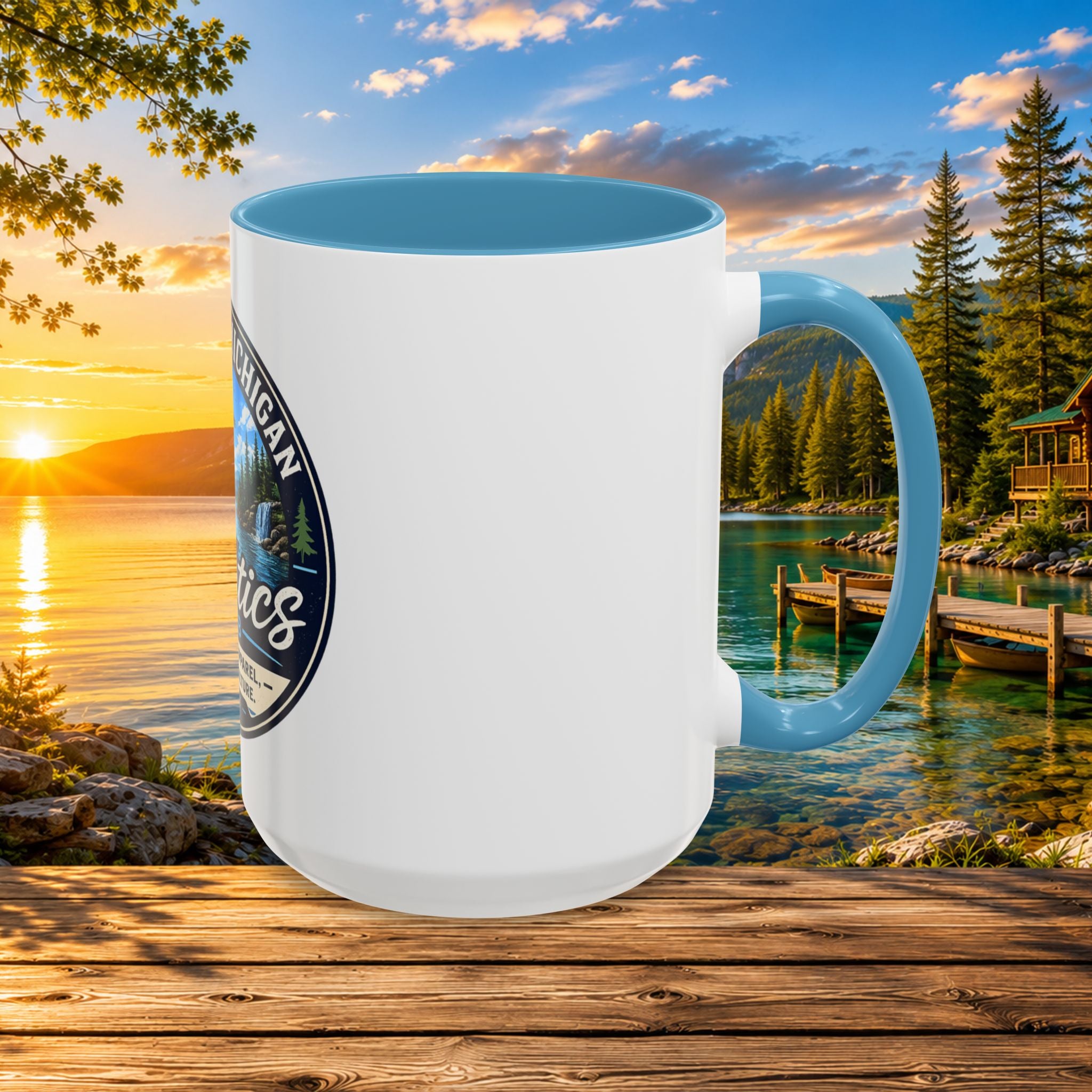 Northern Michigan Fanatics Club Coffee Mug – Scenic Lake Cabin Design (11/15oz)