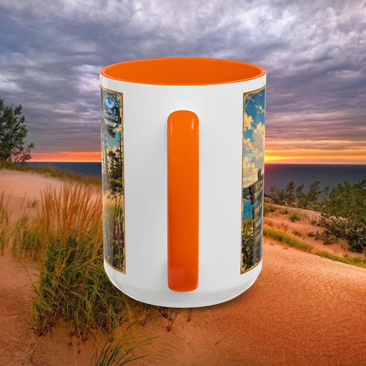 Northern Michigan Coffee Mug — Scenic Dunes Sunset Accent Mug (11/15oz)