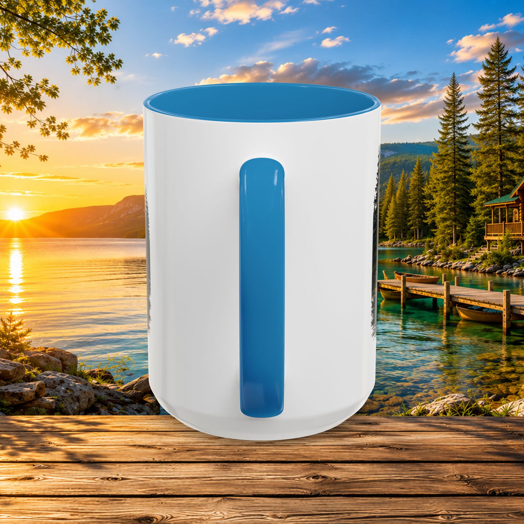 Up North Is My Happy Place Coffee Mug — Northern Michigan Scenic Accent Mug (11/15oz)