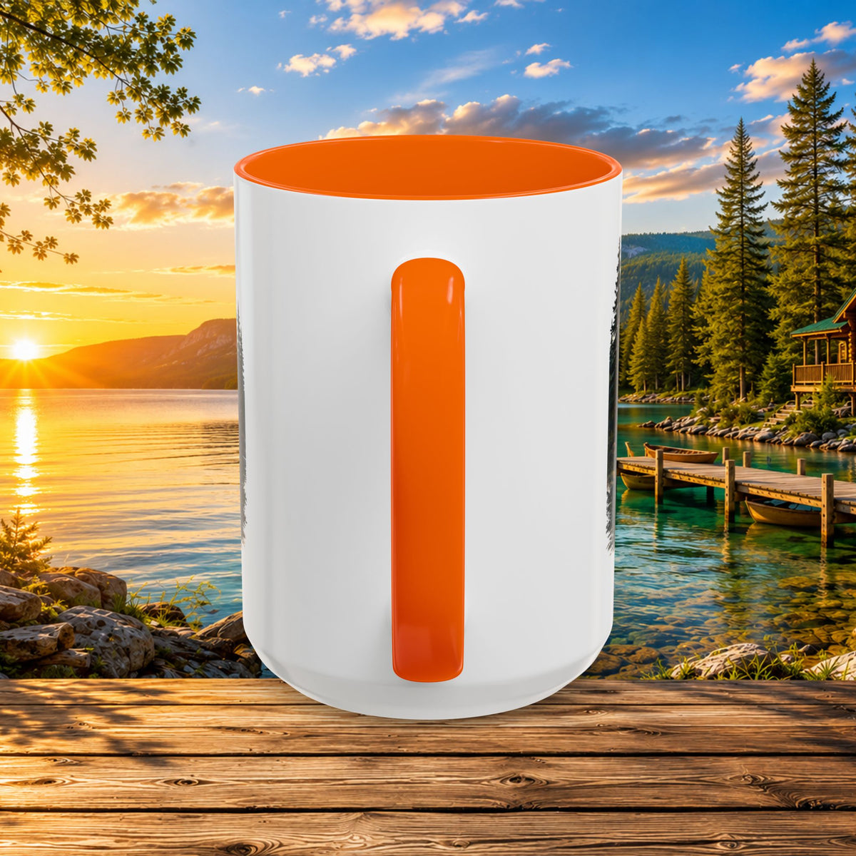 Up North Is My Happy Place Coffee Mug — Northern Michigan Scenic Accent Mug (11/15oz)