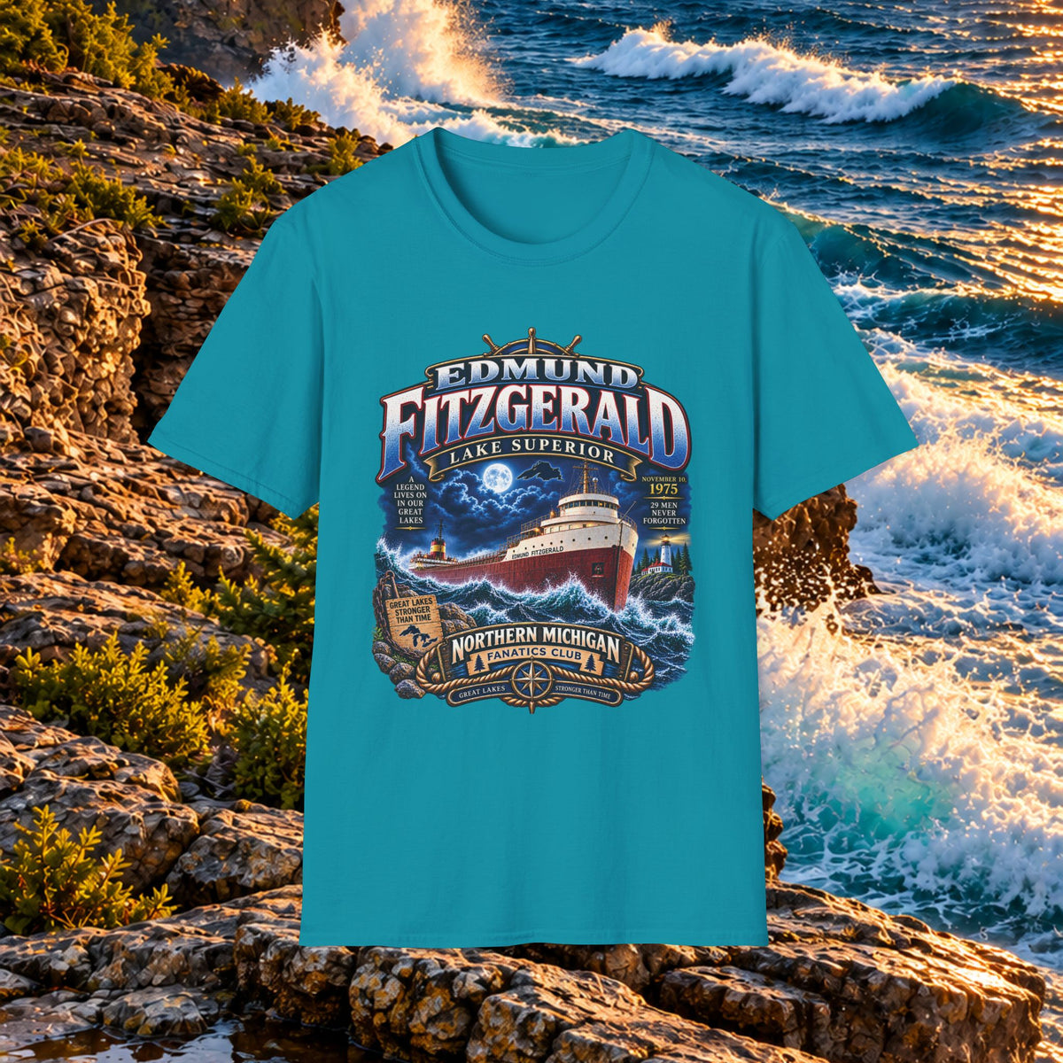 Edmund Fitzgerald Lake Superior T-Shirt — Northern Michigan Shipwreck Tribute