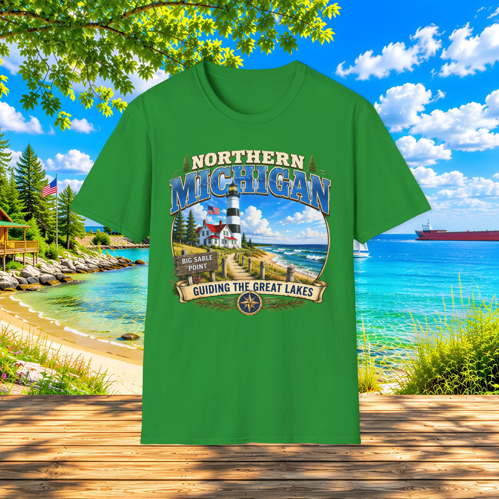 Northern Michigan Lighthouse T-Shirt — Scenic Great Lakes Travel Tee