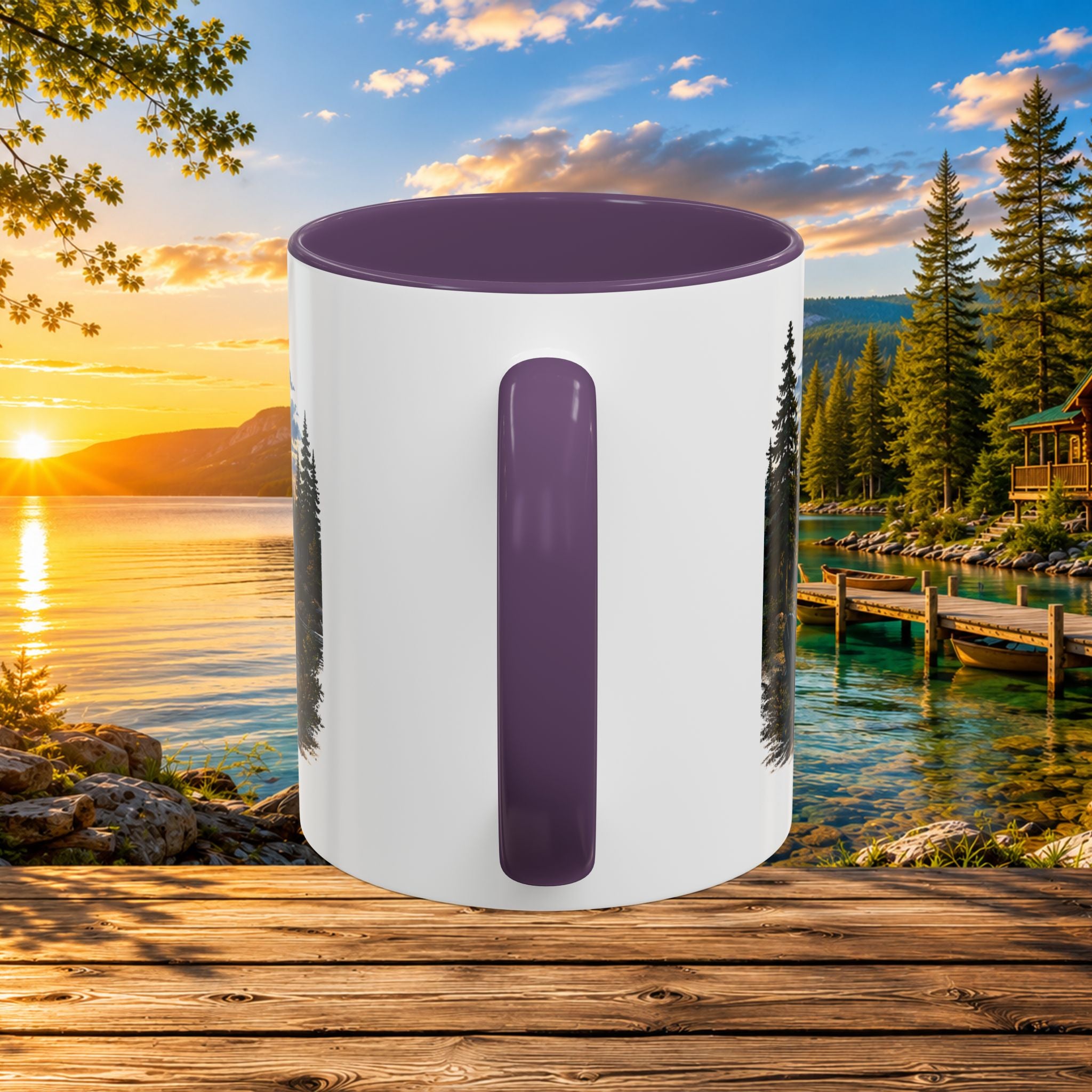 Up North Is My Happy Place Coffee Mug — Northern Michigan Scenic Accent Mug (11/15oz)