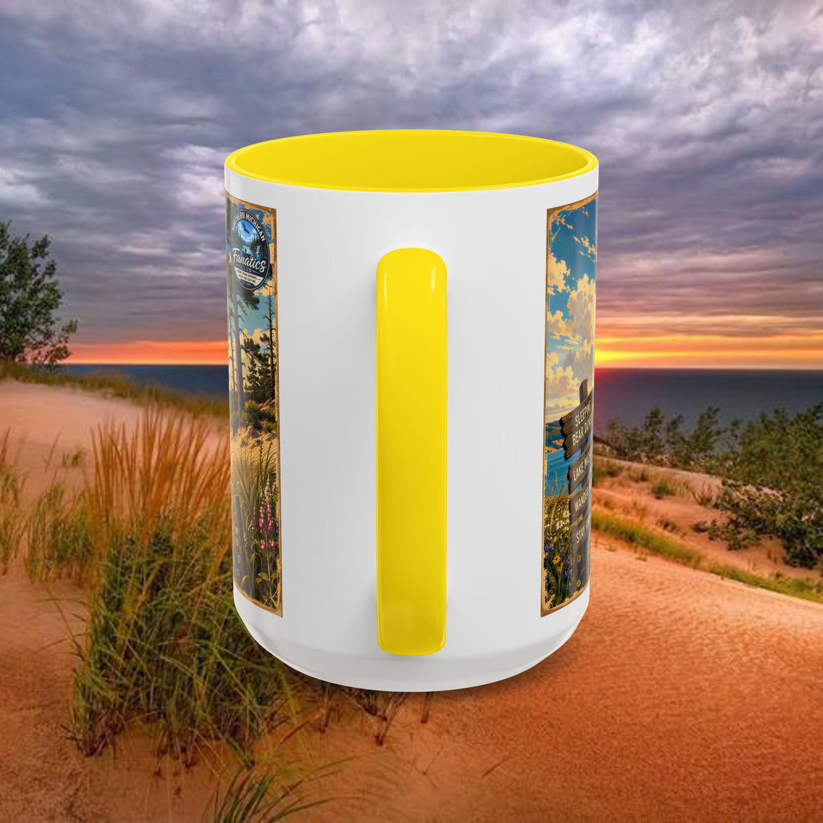 Northern Michigan Coffee Mug — Scenic Dunes Sunset Accent Mug (11/15oz)