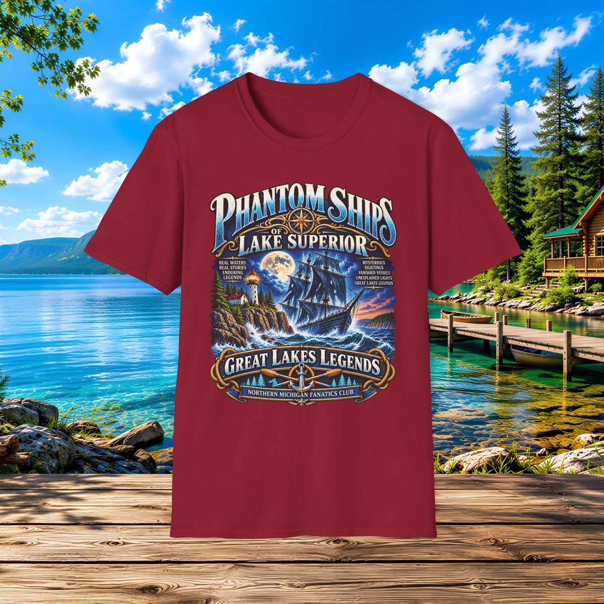 Phantom Ships Lake Superior T-Shirt — Great Lakes Legends Nautical Tee