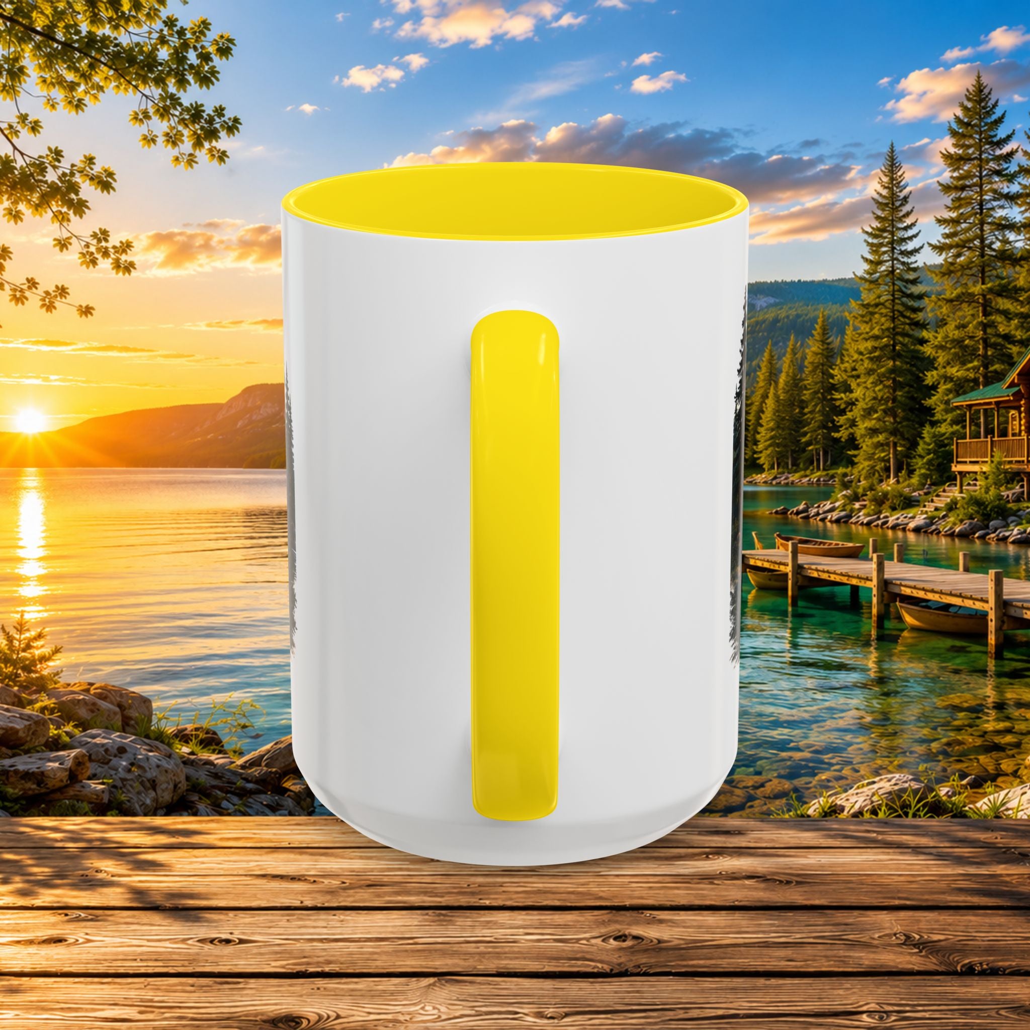 Up North Is My Happy Place Coffee Mug — Northern Michigan Scenic Accent Mug (11/15oz)