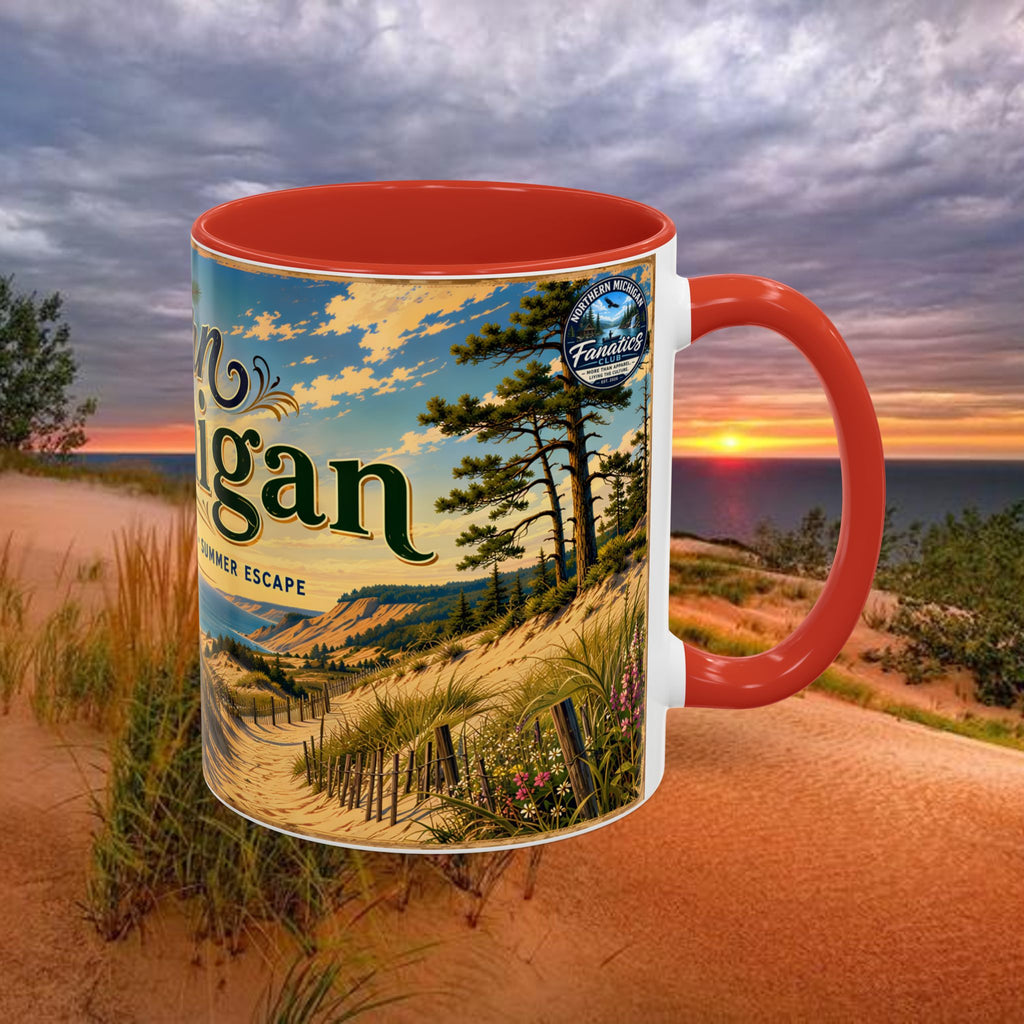 Northern Michigan Coffee Mug — Scenic Dunes Sunset Accent Mug (11/15oz)