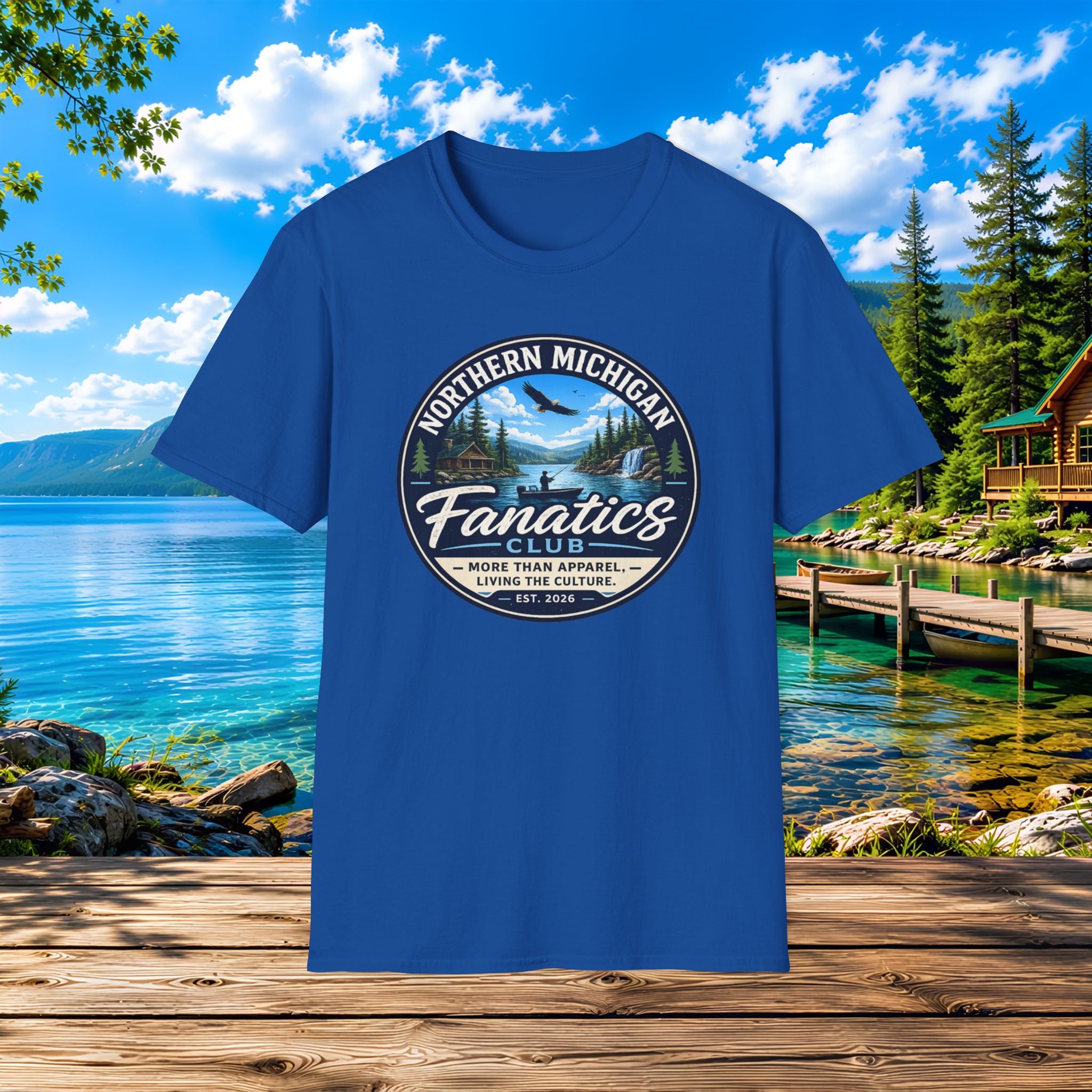 Northern Michigan Fanatics T-Shirt — Outdoor Lake & Eagle Graphic