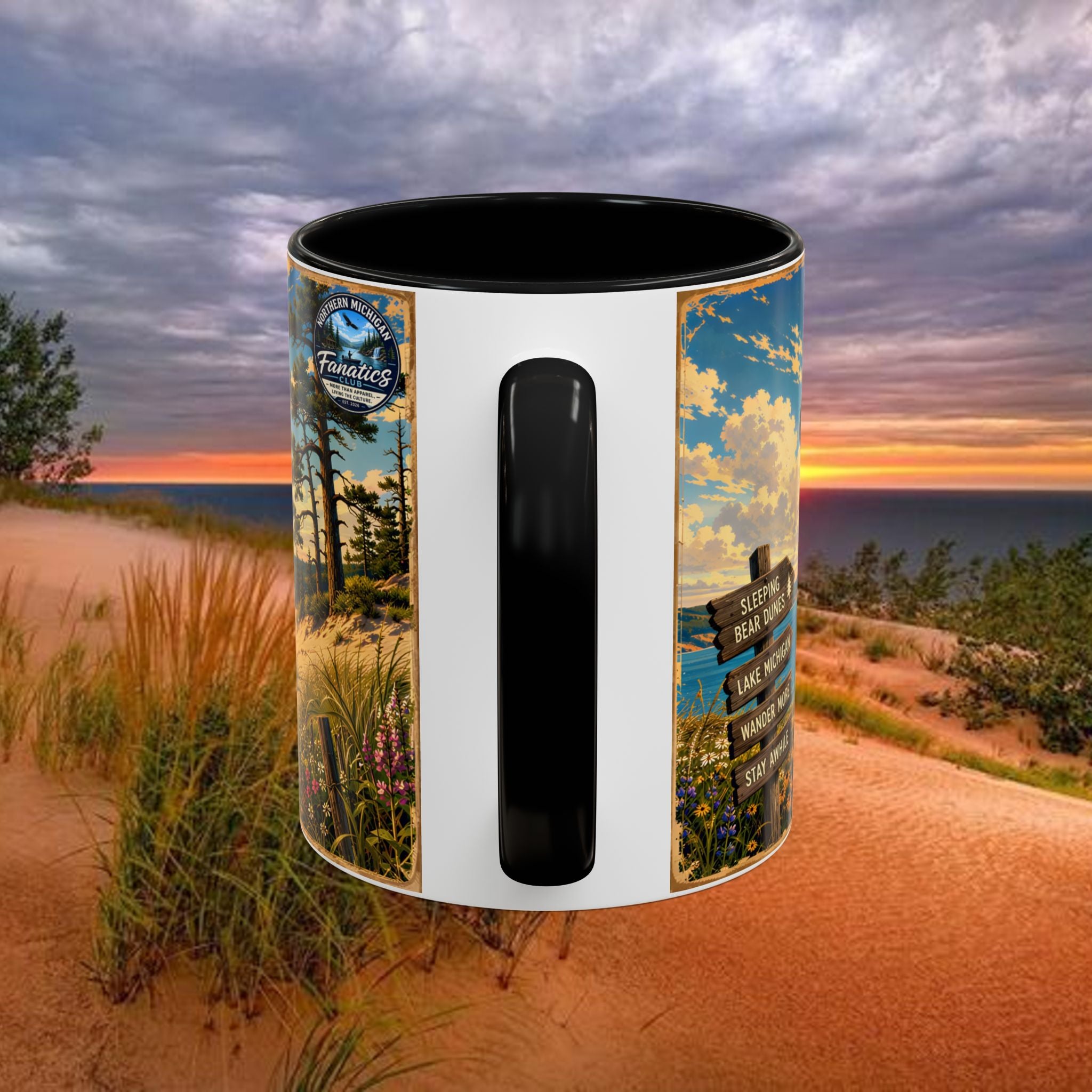 Northern Michigan Coffee Mug — Scenic Dunes Sunset Accent Mug (11/15oz)