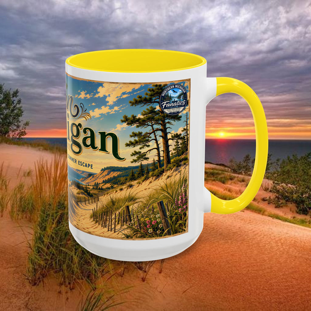 Northern Michigan Coffee Mug — Scenic Dunes Sunset Accent Mug (11/15oz)