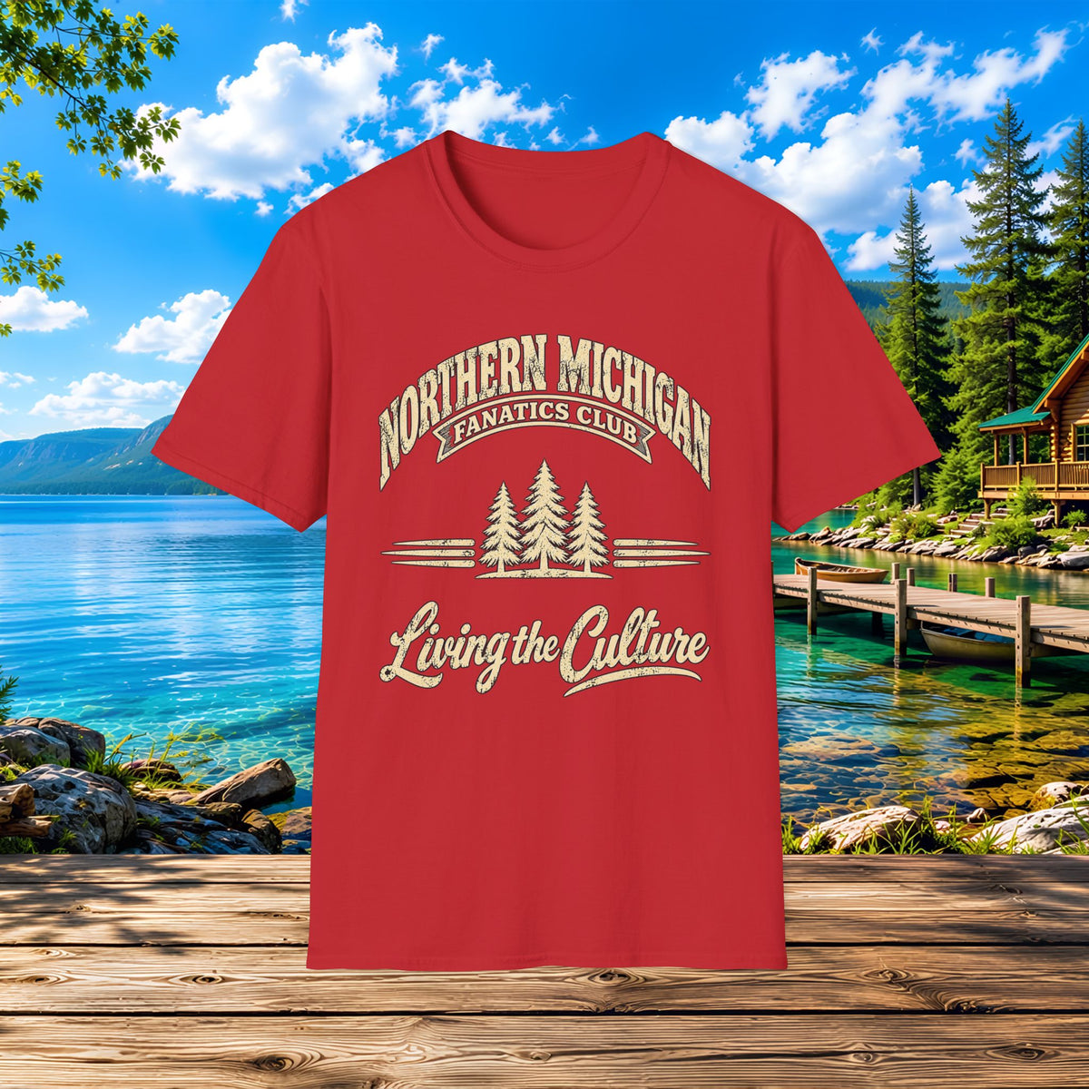 Northern Michigan Lakeside T-Shirt — Living the Culture Cabin Tee