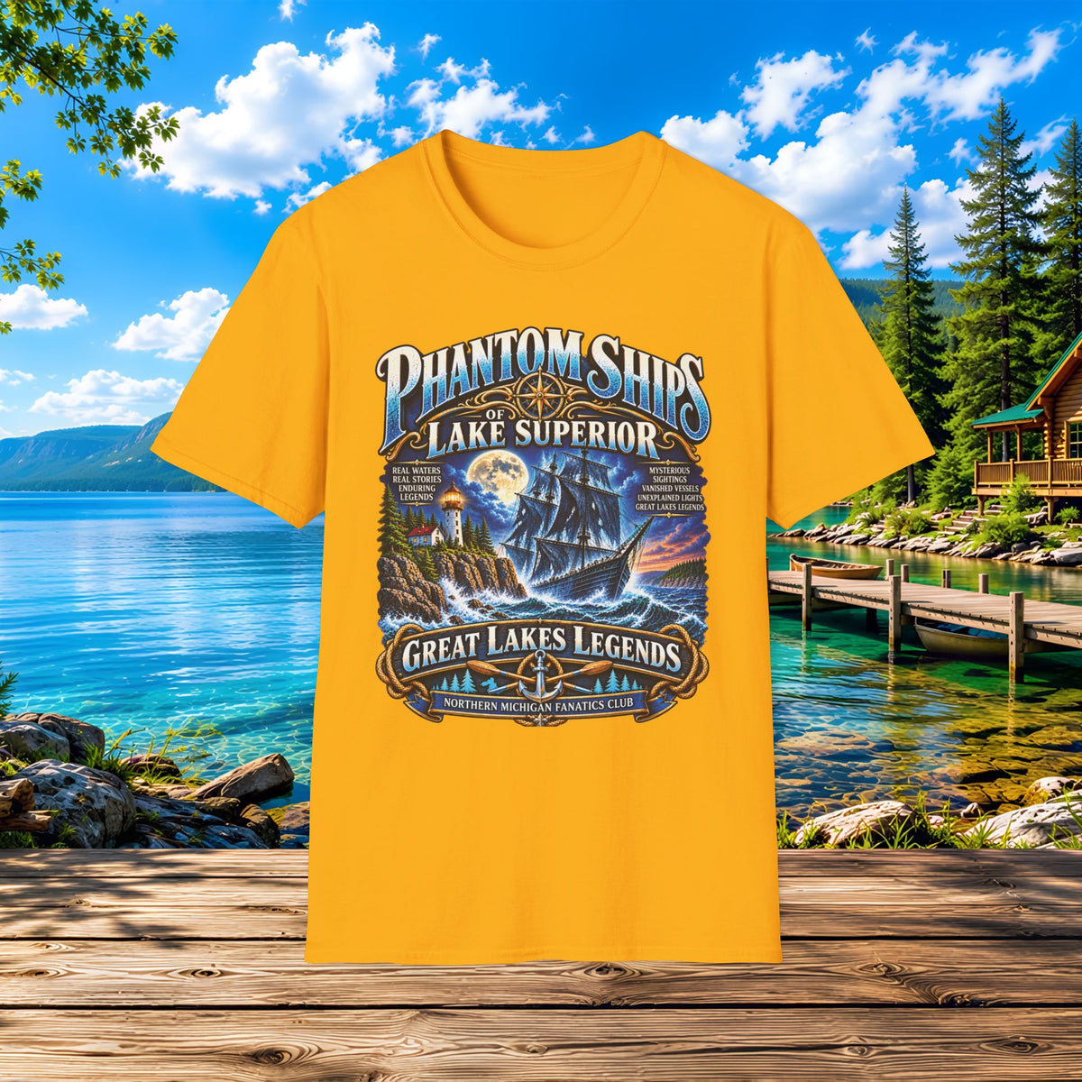 Phantom Ships Lake Superior T-Shirt — Great Lakes Legends Nautical Tee