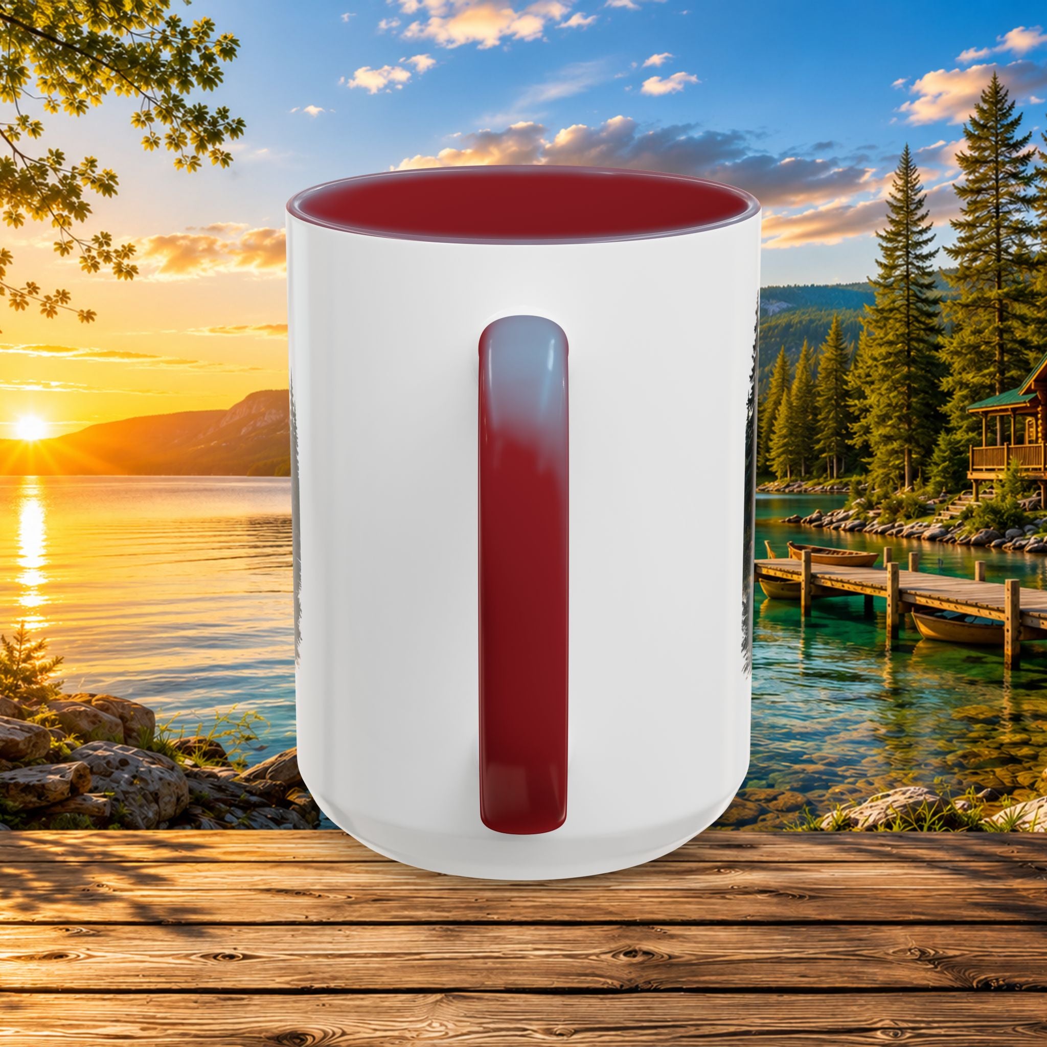 Up North Is My Happy Place Coffee Mug — Northern Michigan Scenic Accent Mug (11/15oz)