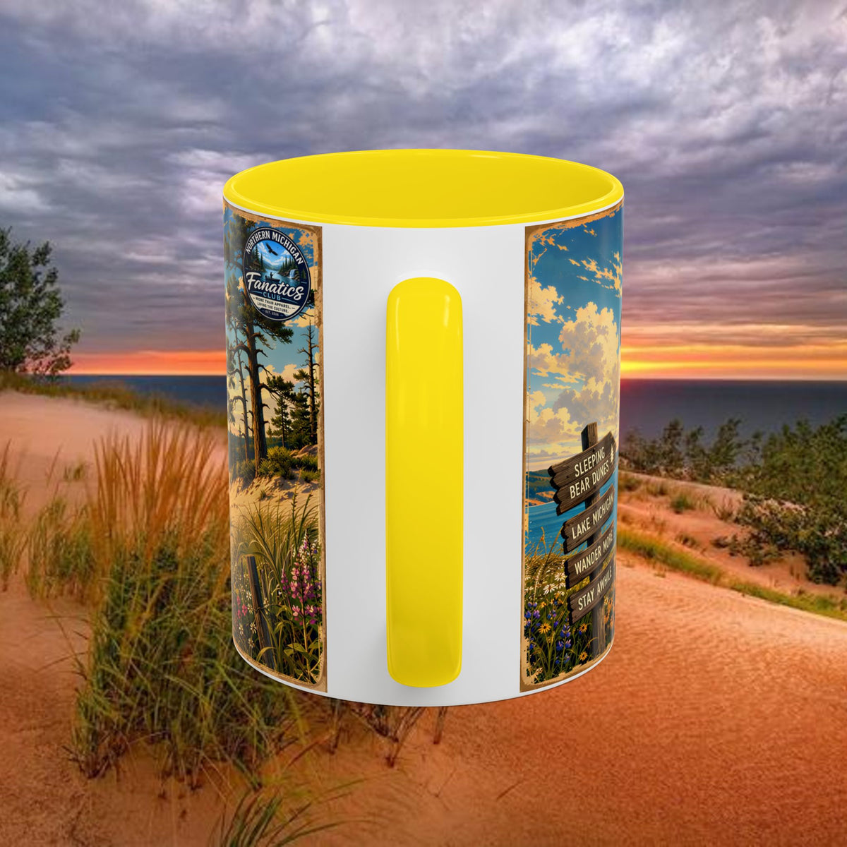 Northern Michigan Coffee Mug — Scenic Dunes Sunset Accent Mug (11/15oz)