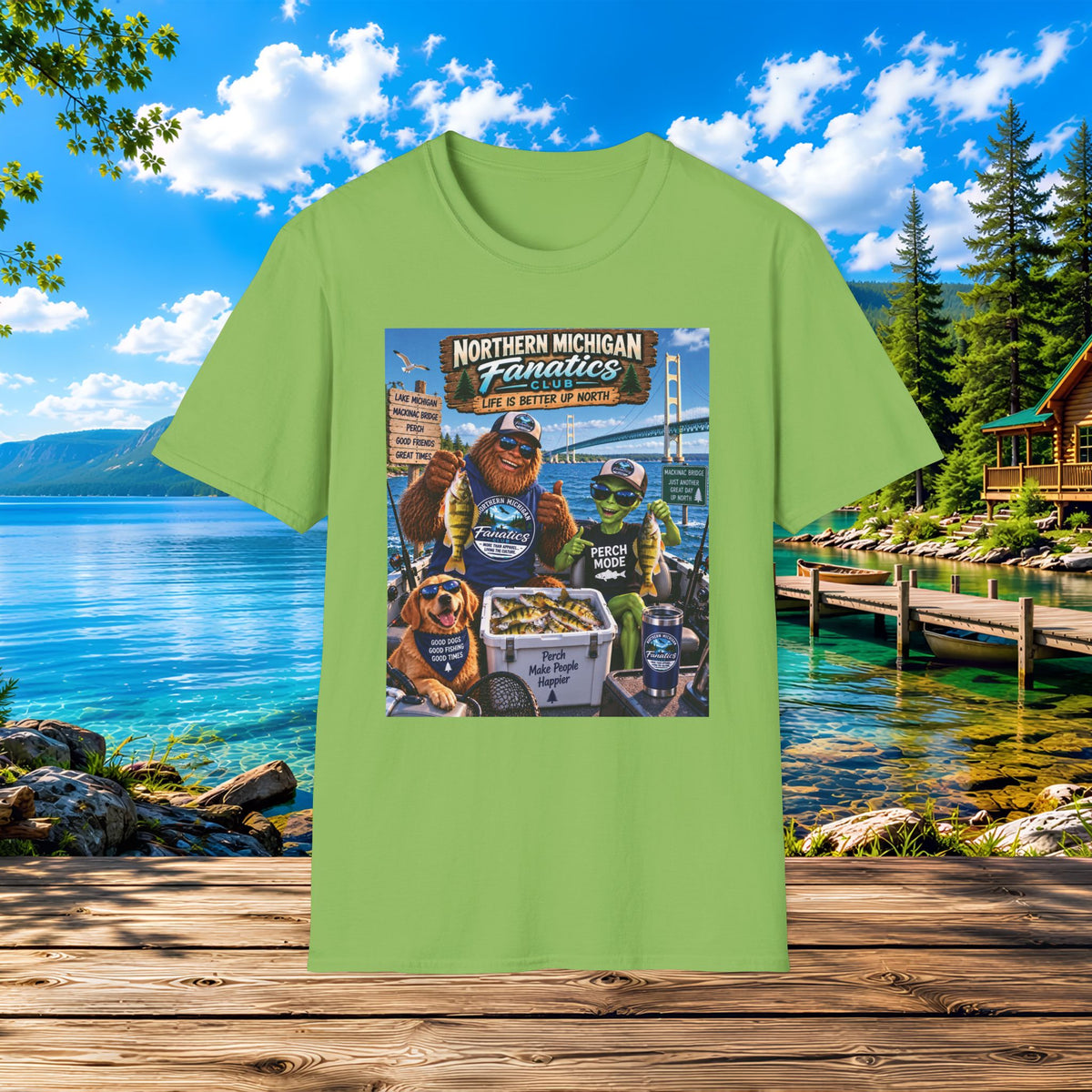 Northern Michigan Bigfoot & Alien Fishing T-Shirt — Lake Life Outdoors Tee