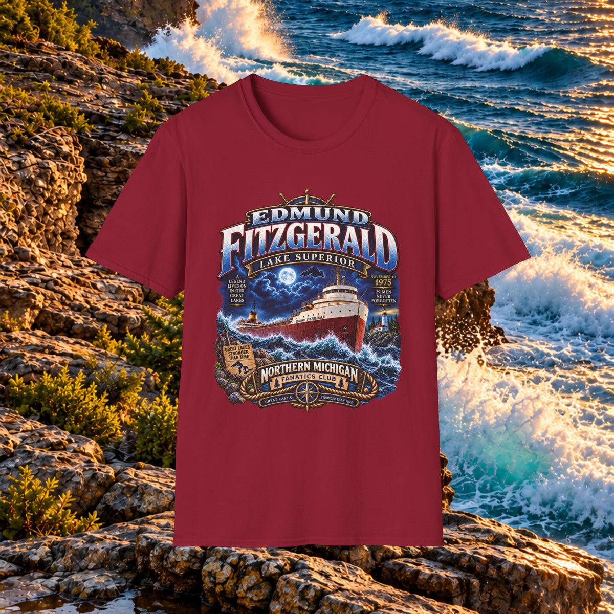 Edmund Fitzgerald Lake Superior T-Shirt — Northern Michigan Shipwreck Tribute
