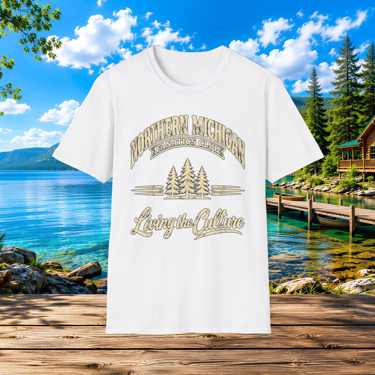 Northern Michigan Lakeside T-Shirt — Living the Culture Cabin Tee