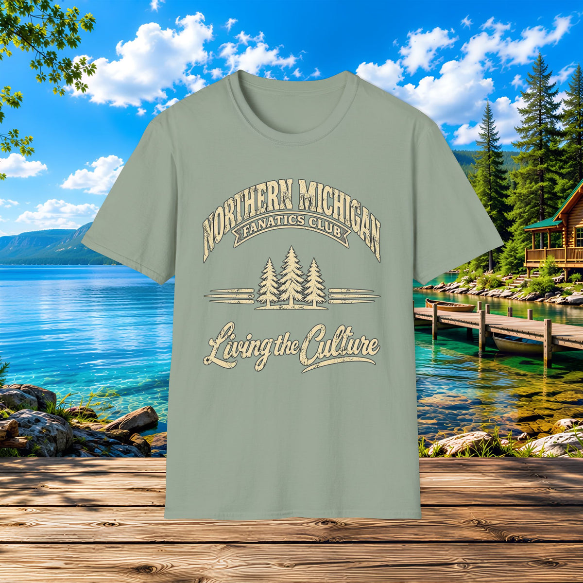 Northern Michigan Lakeside T-Shirt — Living the Culture Cabin Tee