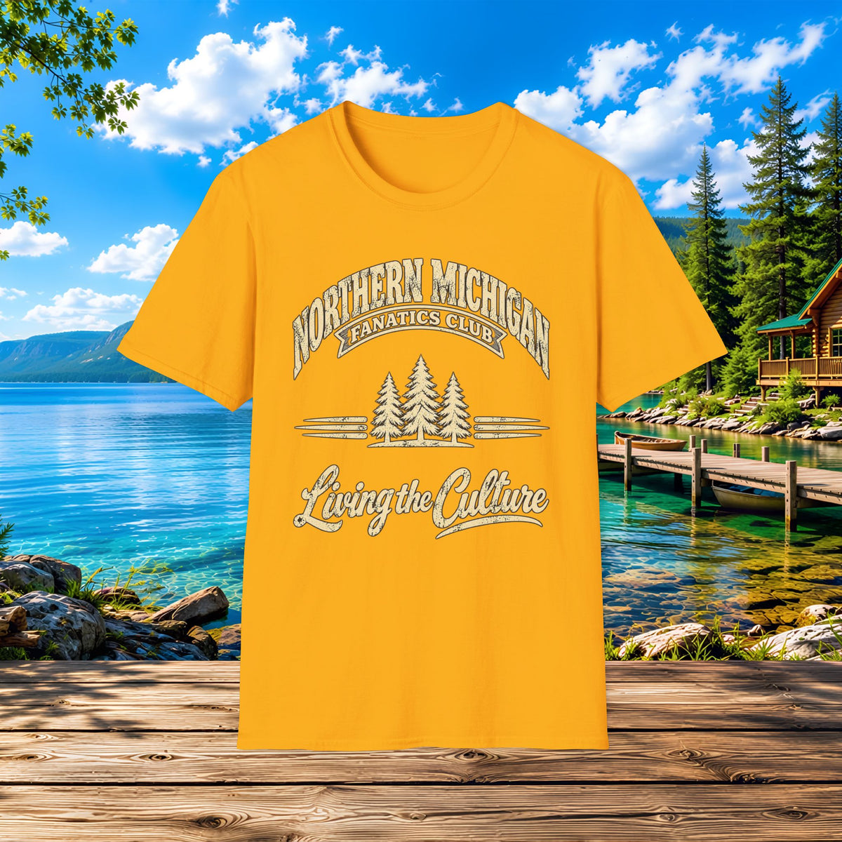 Northern Michigan Lakeside T-Shirt — Living the Culture Cabin Tee