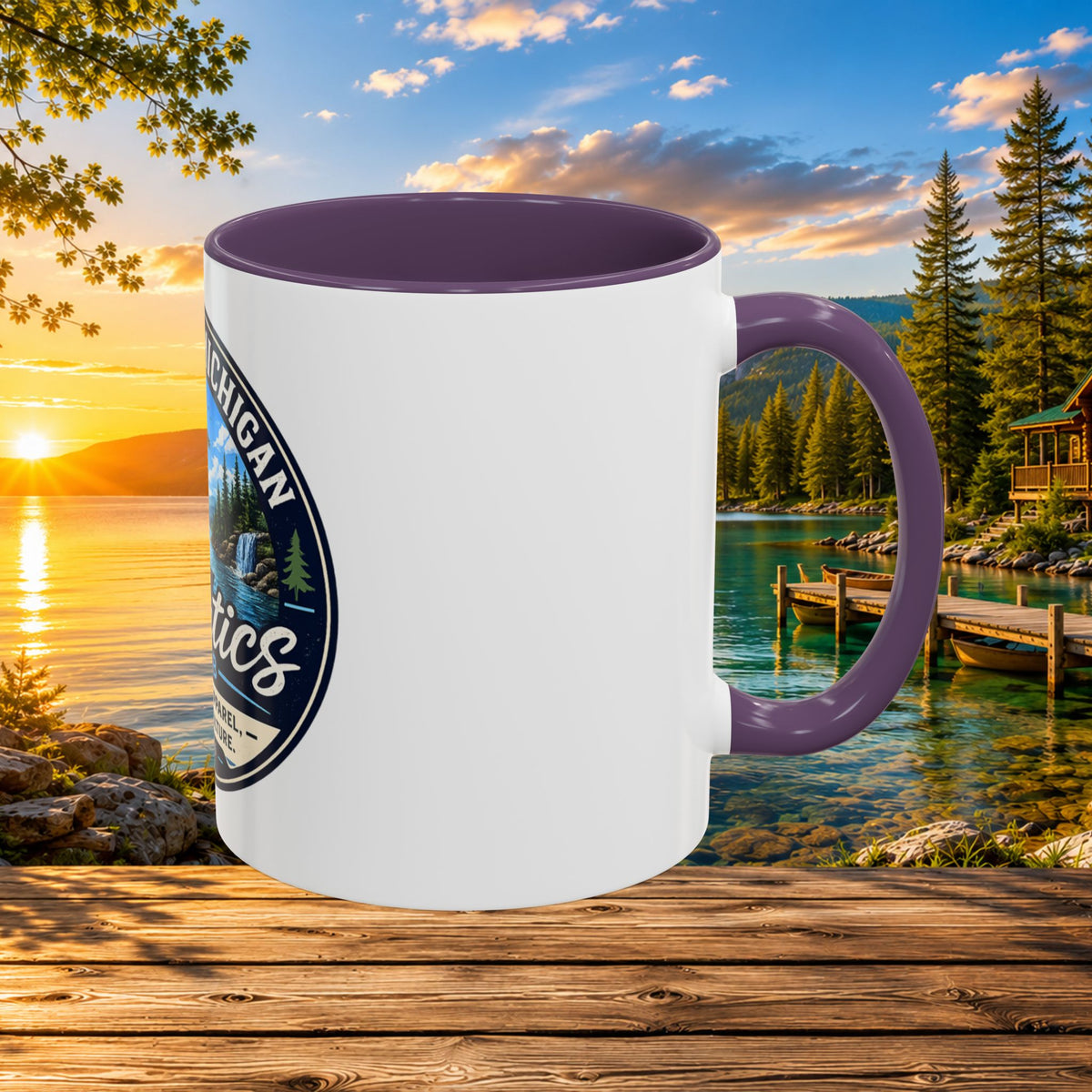 Northern Michigan Fanatics Club Coffee Mug – Scenic Lake Cabin Design (11/15oz)