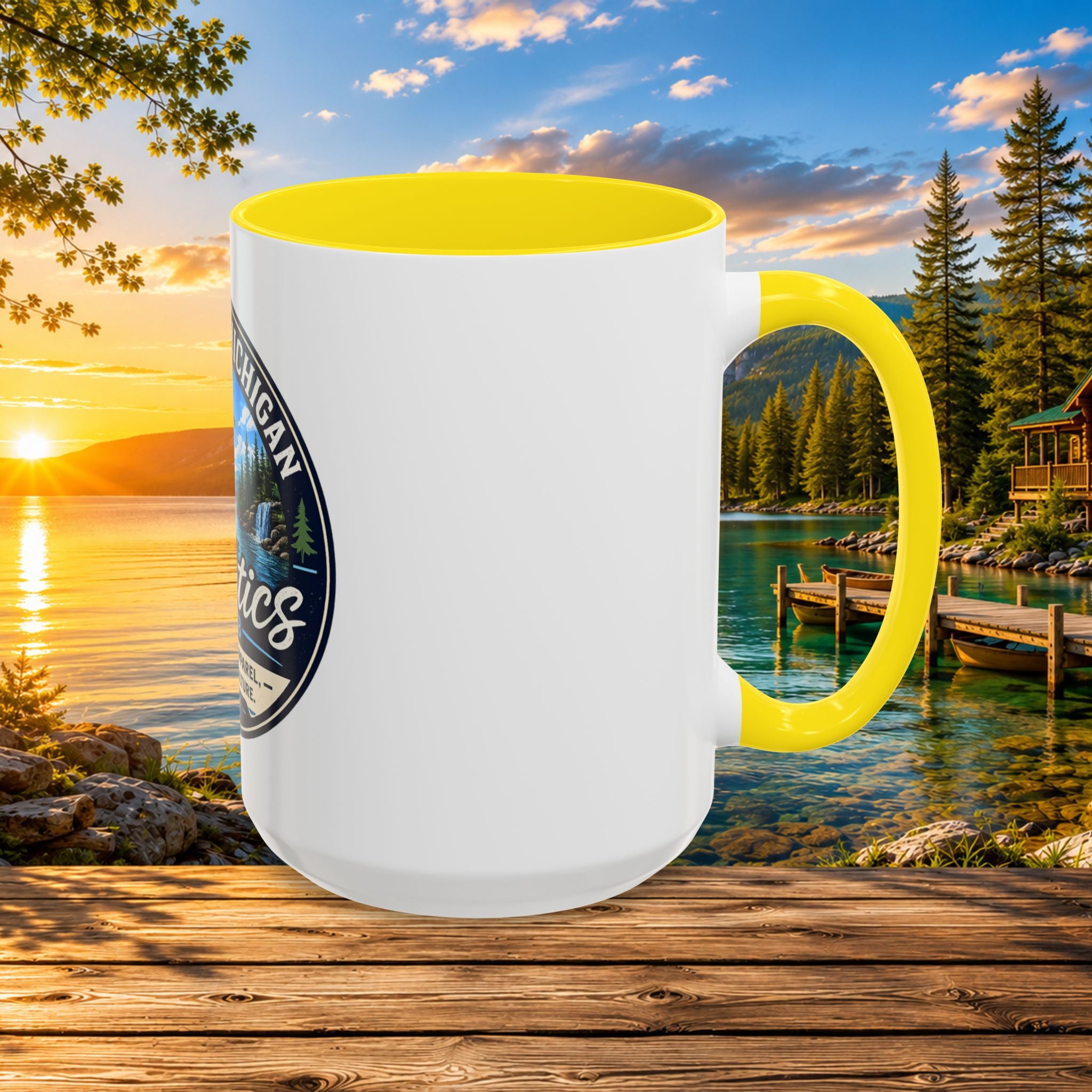 Northern Michigan Fanatics Club Coffee Mug – Scenic Lake Cabin Design (11/15oz)
