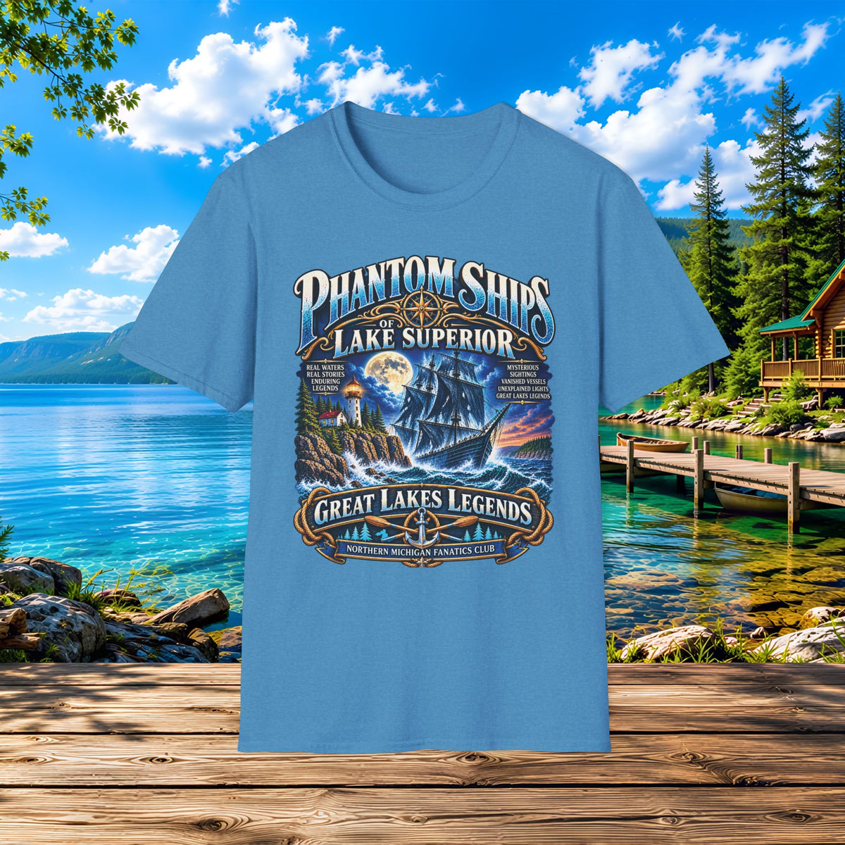 Phantom Ships Lake Superior T-Shirt — Great Lakes Legends Nautical Tee