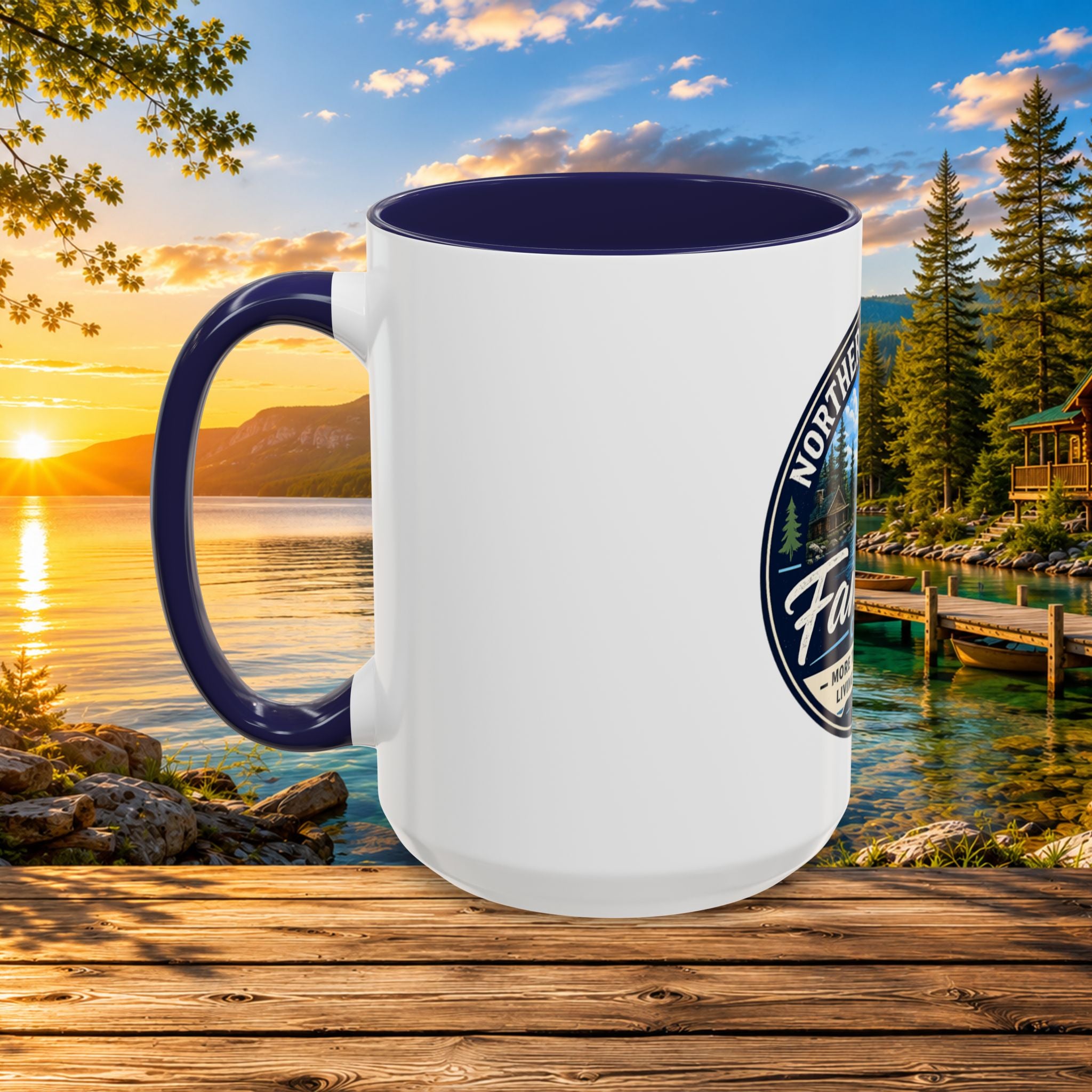 Northern Michigan Fanatics Club Coffee Mug – Scenic Lake Cabin Design (11/15oz)