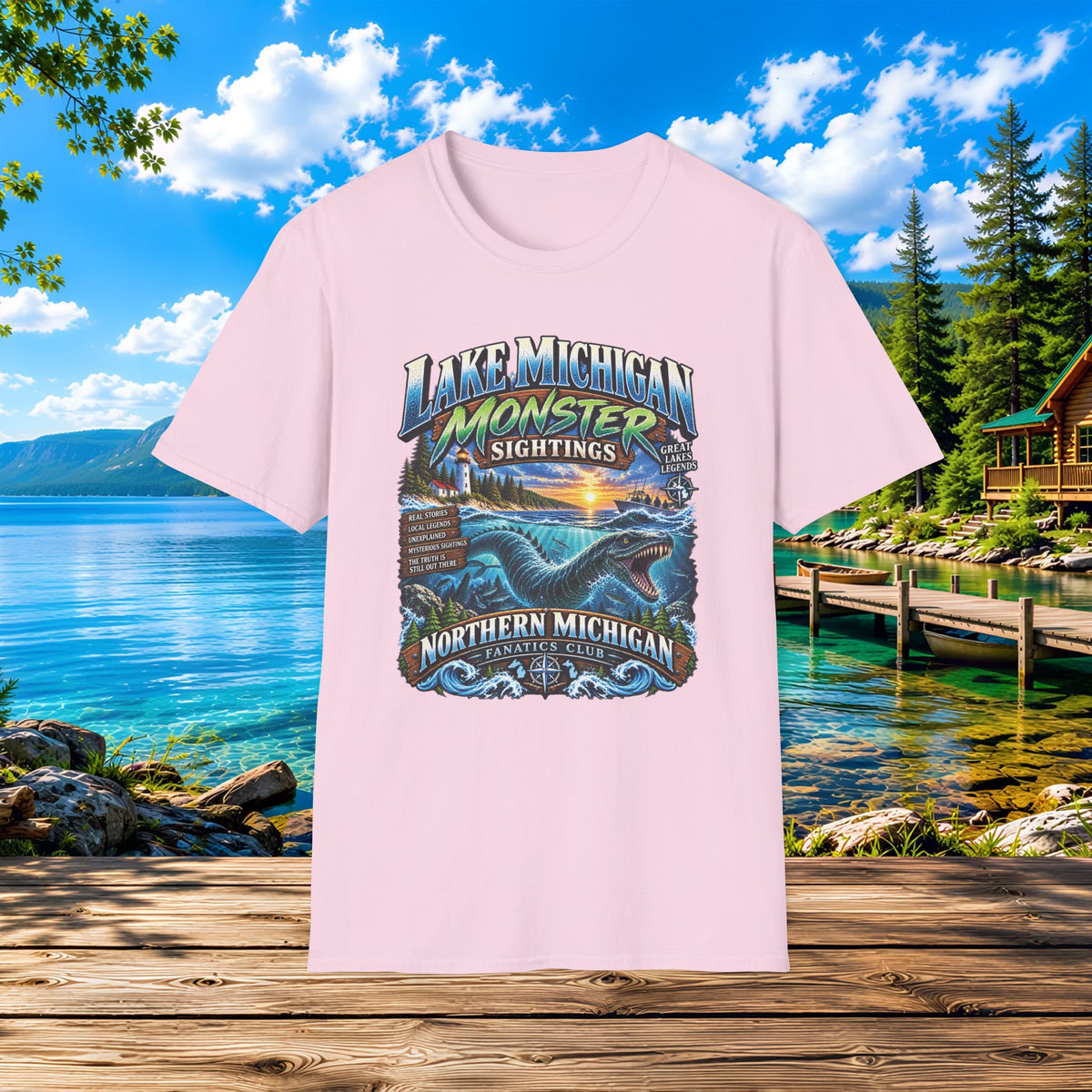 Lake Michigan Monster Sightings T-Shirt — Northern Michigan Retro Lake Tee