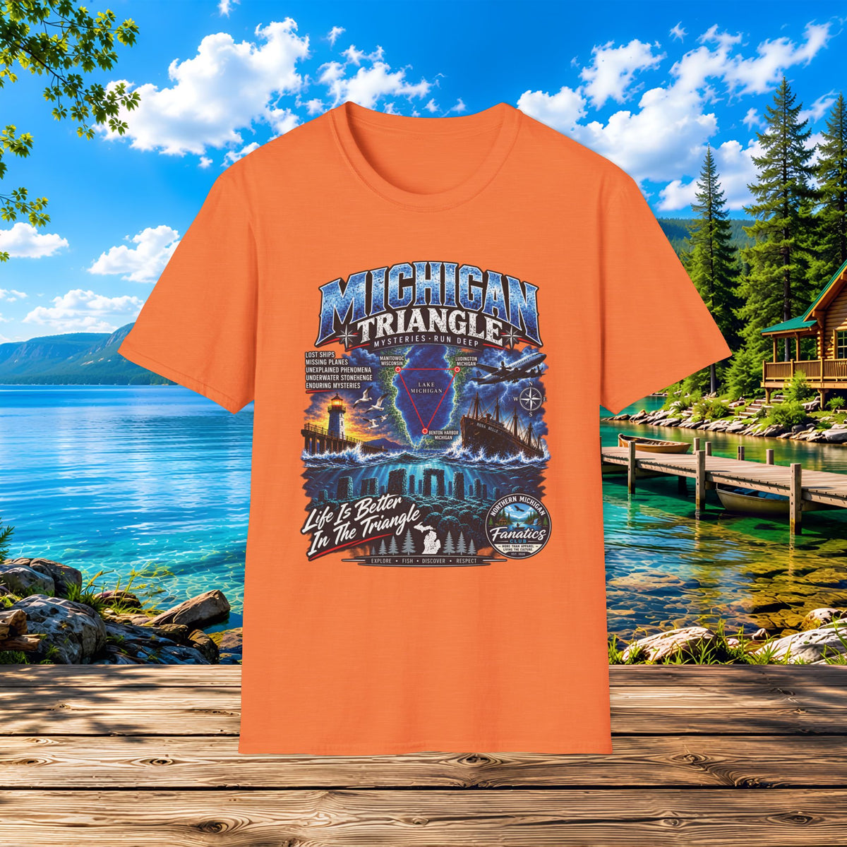 Michigan Triangle Graphic T-Shirt — Lake Life Mystery / 'Life is Better in the Triangle'