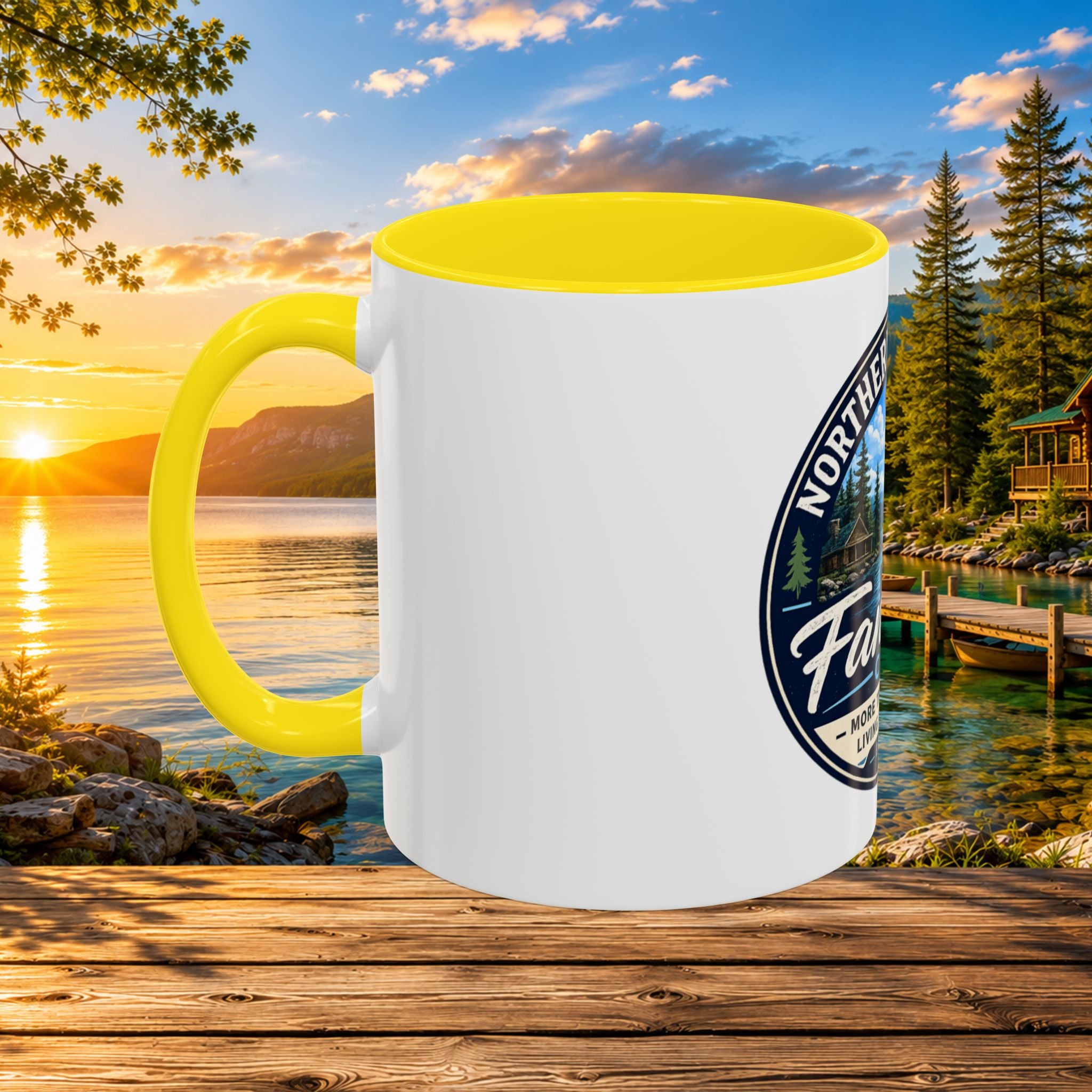 Northern Michigan Fanatics Club Coffee Mug – Scenic Lake Cabin Design (11/15oz)