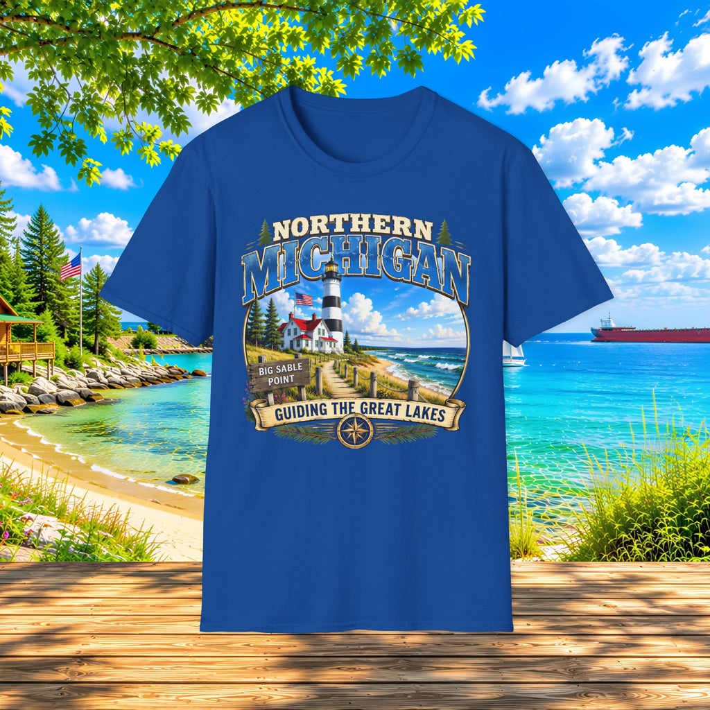 Northern Michigan Lighthouse T-Shirt — Scenic Great Lakes Travel Tee