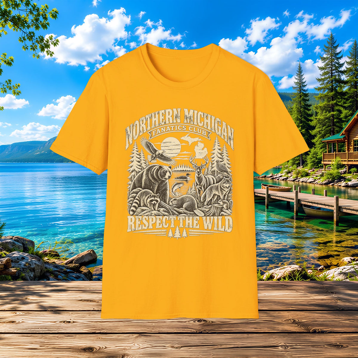 Northern Michigan Wildlife T-Shirt — 'Respect the Wild' Outdoors Tee