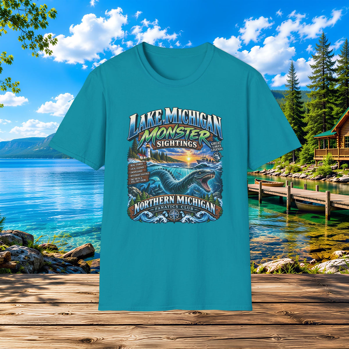 Lake Michigan Monster Sightings T-Shirt — Northern Michigan Retro Lake Tee