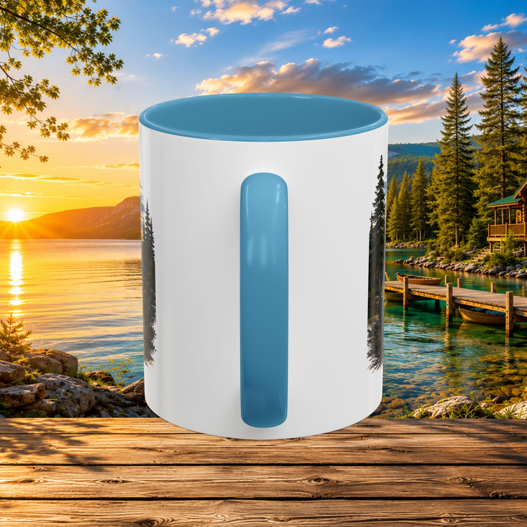 Up North Is My Happy Place Coffee Mug — Northern Michigan Scenic Accent Mug (11/15oz)