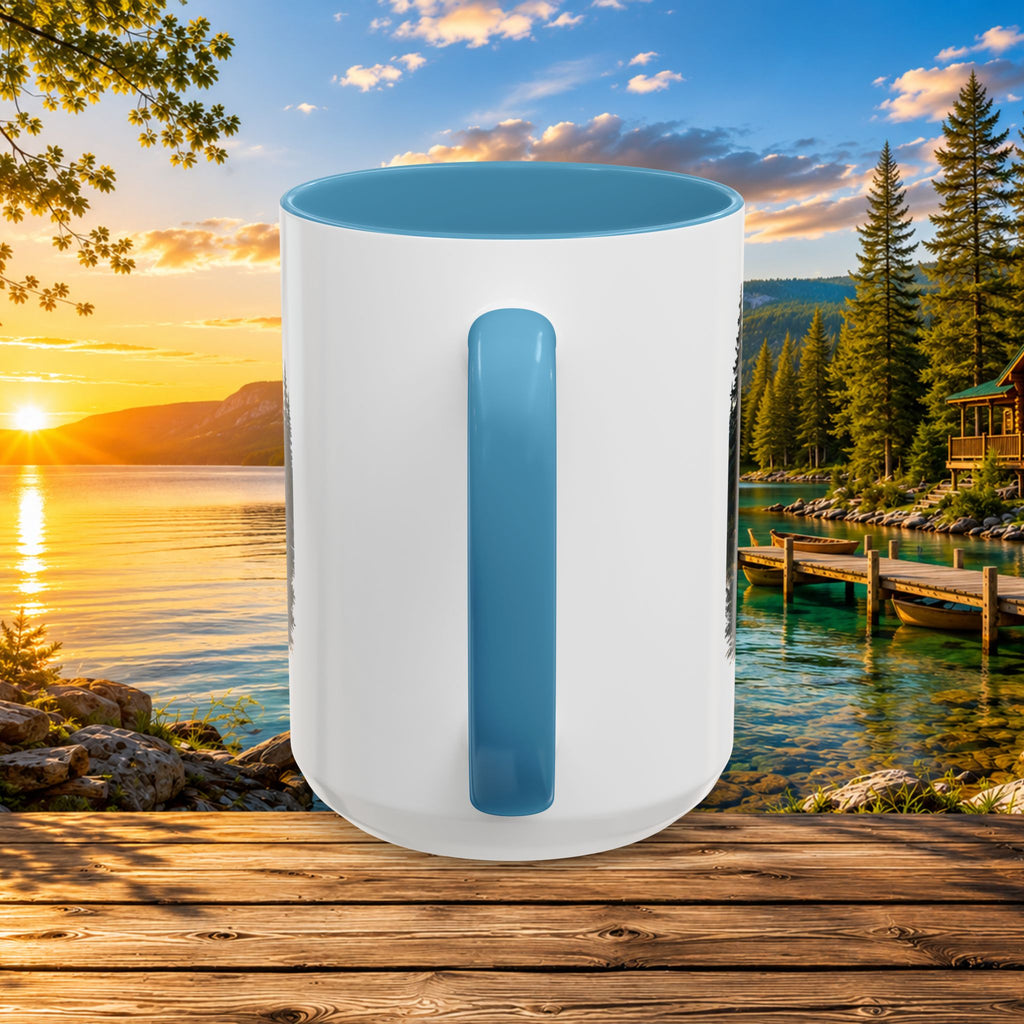Up North Is My Happy Place Coffee Mug — Northern Michigan Scenic Accent Mug (11/15oz)