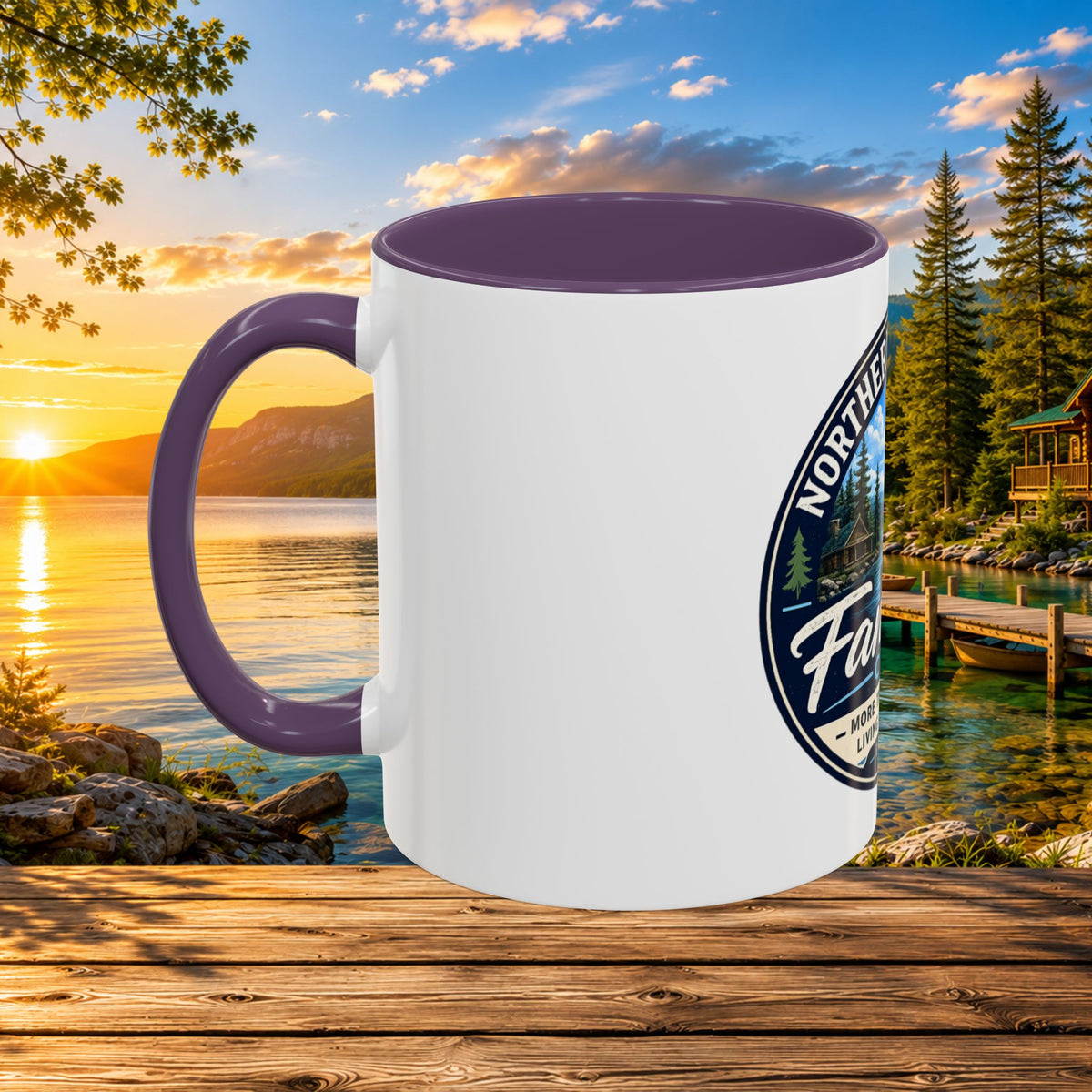 Northern Michigan Fanatics Club Coffee Mug – Scenic Lake Cabin Design (11/15oz)